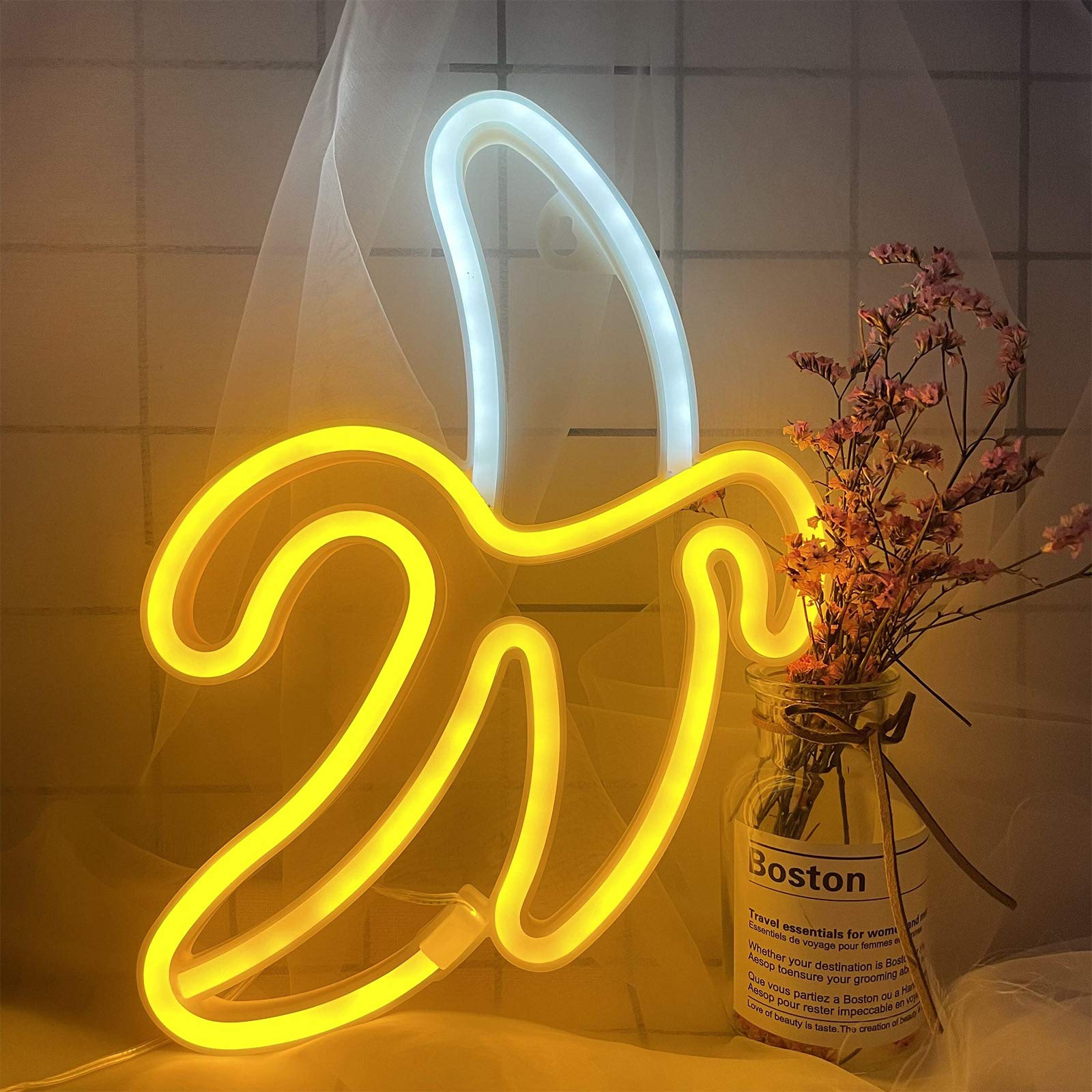Enuoli Banana Neon Sign - Led Wall Decor Light For Party, Kids Gift, Usb/Battery Powered