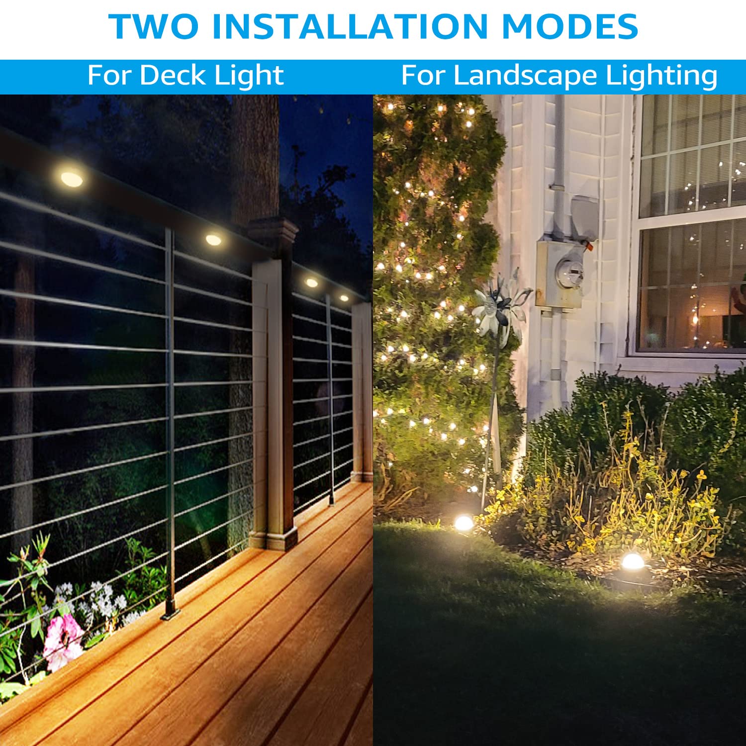 LEONLITE LED Well Lights, 12V-24V Low Voltage Outdoor Path Light, 360lm, IP65 Waterproof, Aluminum, Cool White, Pack of 6