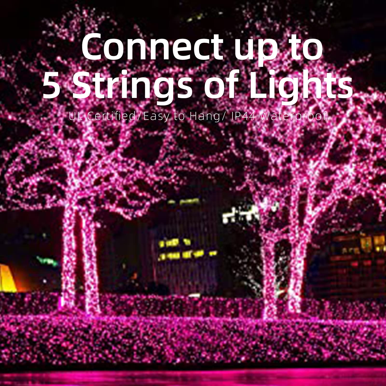 Xmashome 19.6Ft Green Wire Pink String Lights, 100 Count Incandescent Christmas Lights, (Pink, 100 Lights)
