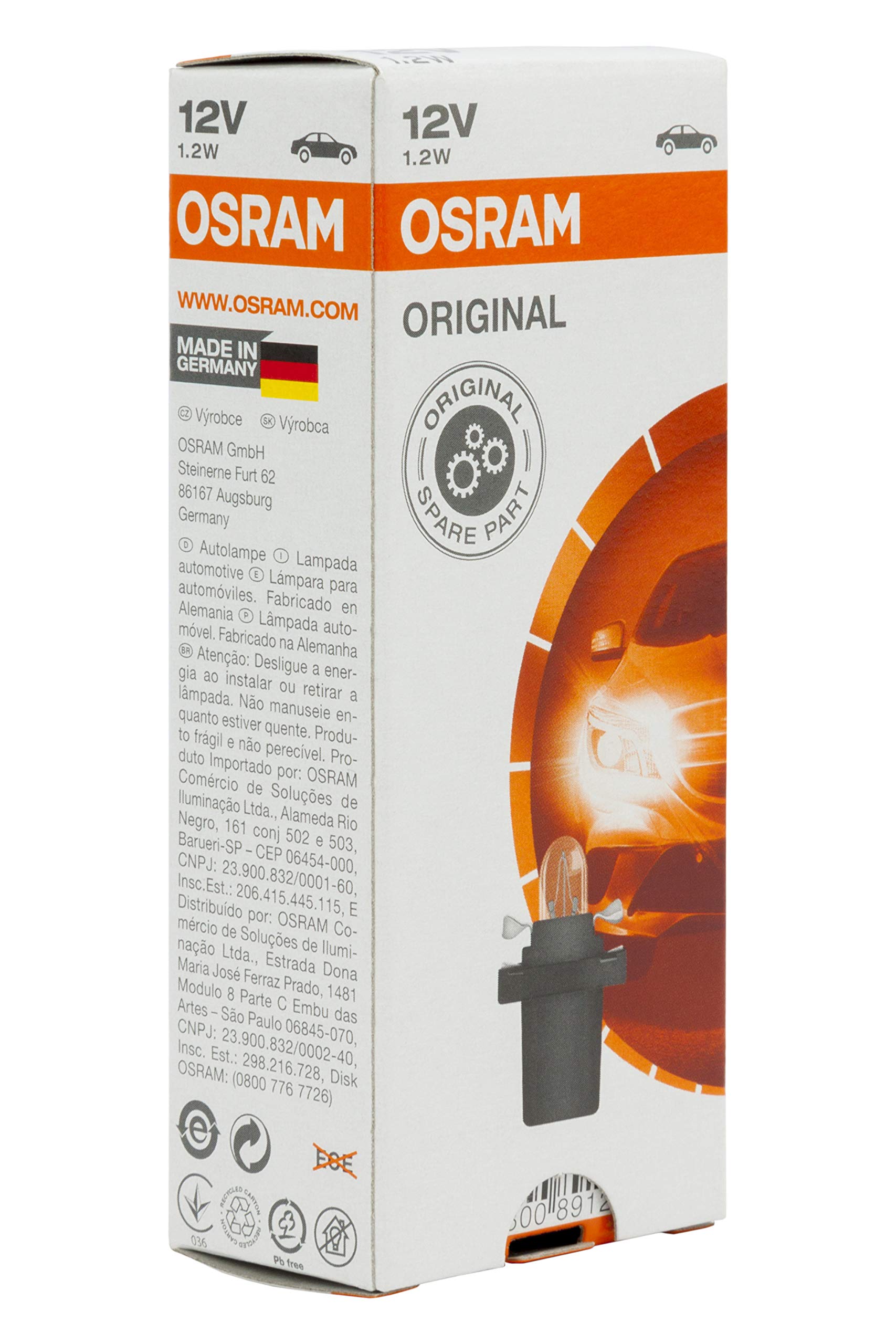 Osram Sylvania - 2721 Basic - High Performance Incandescent Bulb, 33291 (10 Pack) (2721Mf.Tp)