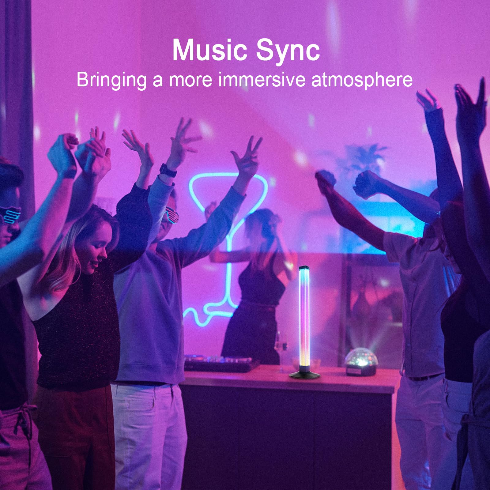 Crystal Rgb Light Bar, Music Sync Rgb Ic Led Lights Bars, Usb Powered Ambient Lighting, Color Changing Backlight For 40-60 In Tv