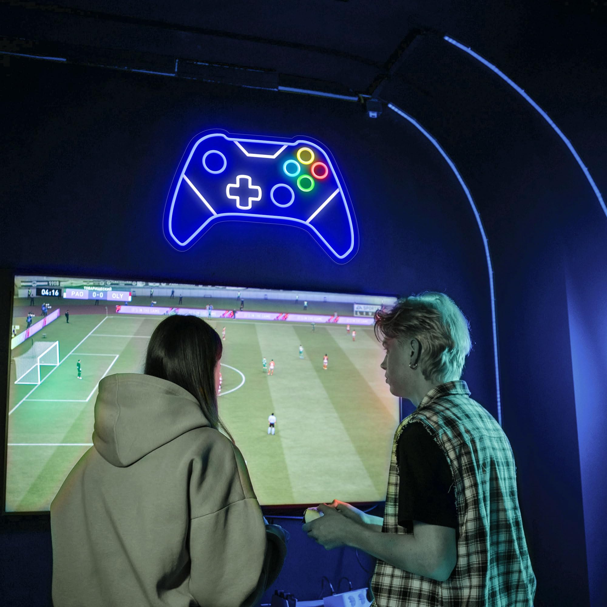 CULOIS Gamer Neon Sign, USB Powered LED, Acrylic, 16x10.5 inch, Blue/White for Game Room Decor