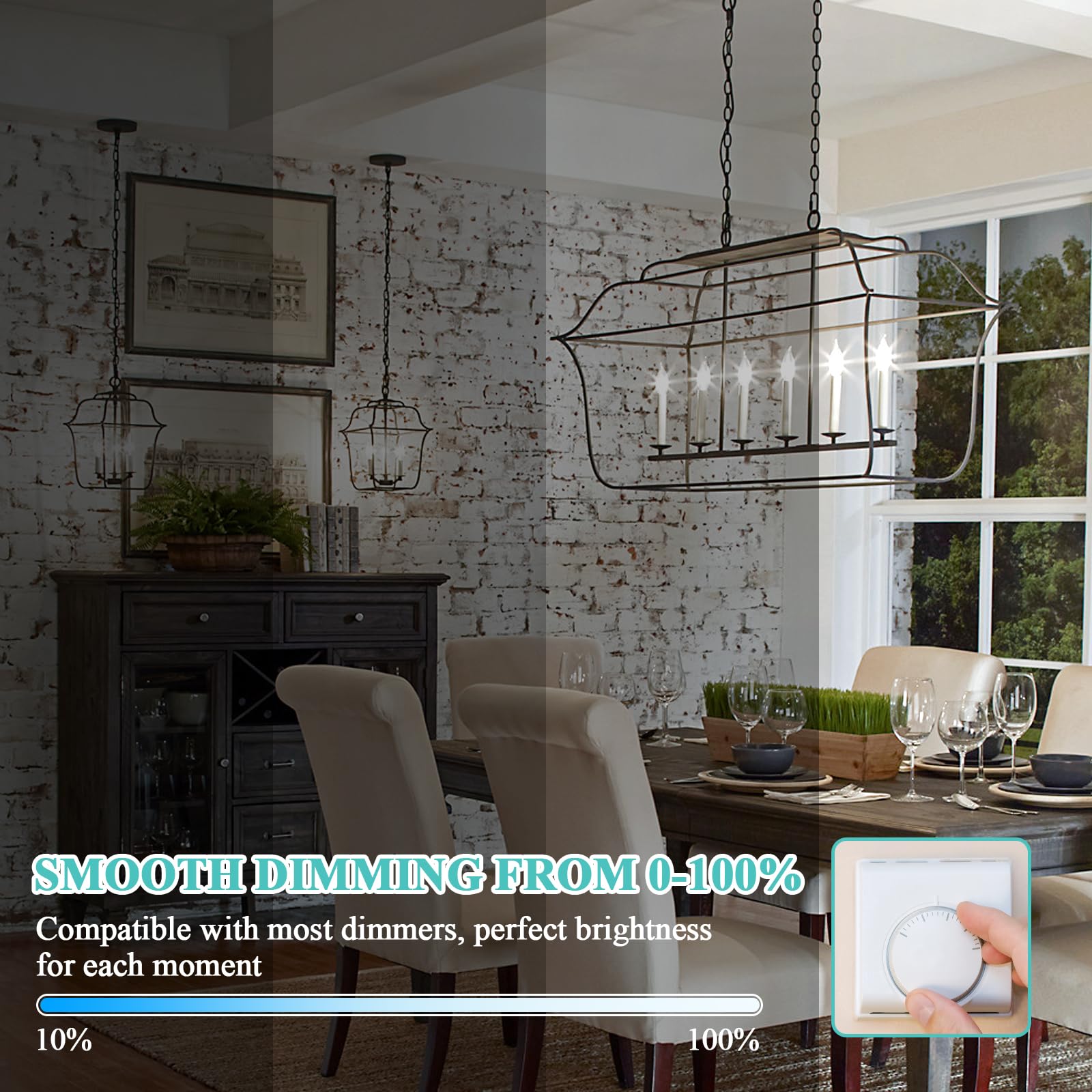 12-Pack Dimmable E12 Candelabra Led Light Bulbs 60 Watt Equivalent, 6W Ultra Bright 630 Lumen Chandelier Light Bulb, 5000K Dayli