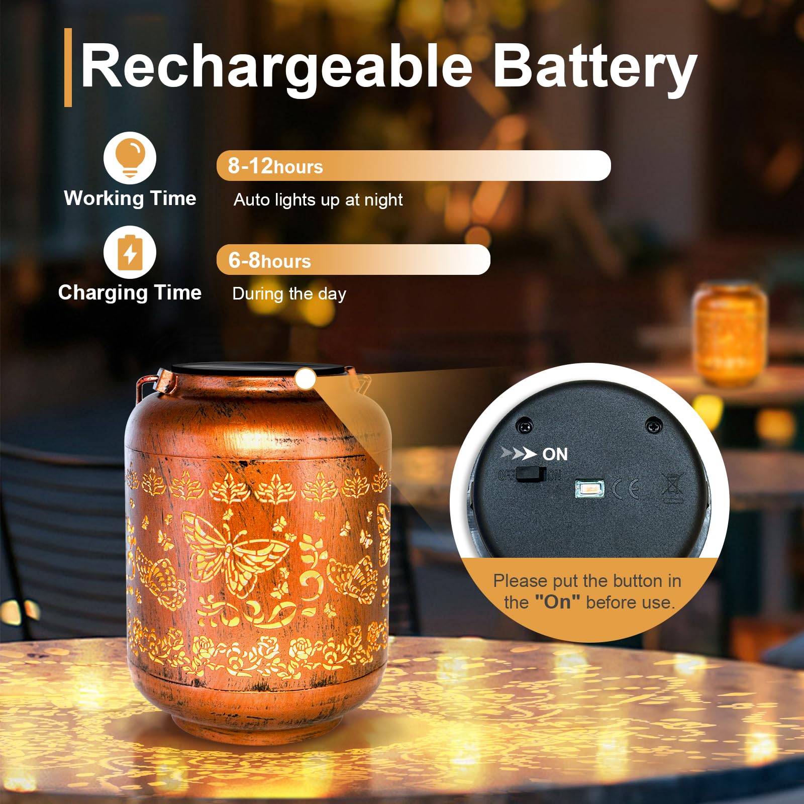 Butterfly Solar Lanterns Outdoor Hanging Waterproof Butterfly Garden Decor Christmas Gifts For Women Mom Grandma Metal Solar Lig