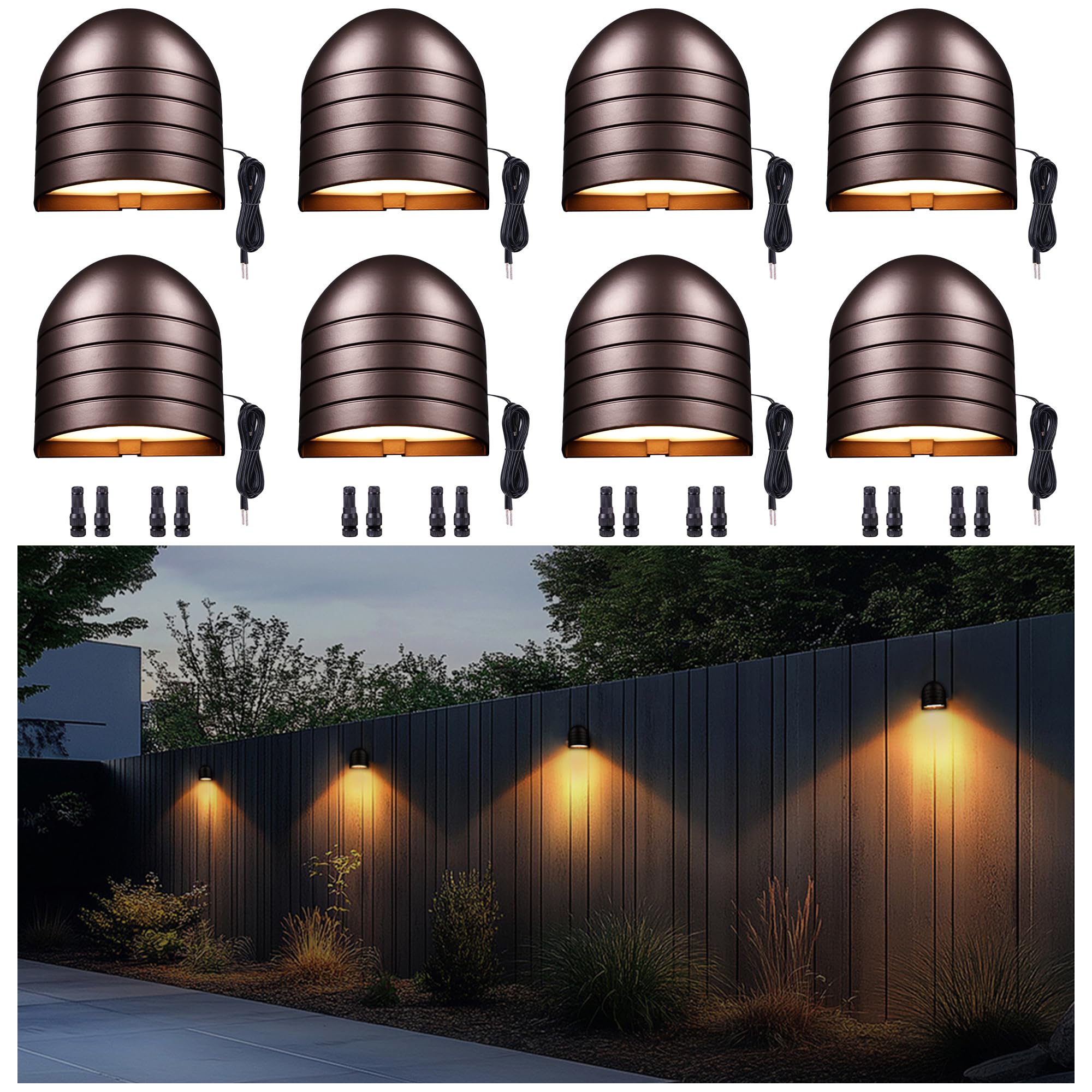 Varmtalys LED Deck Lights - Outdoor Landscape 12V Waterproof Lighting, Low Voltage Step Lights, Warm White & Cool White Adjustab