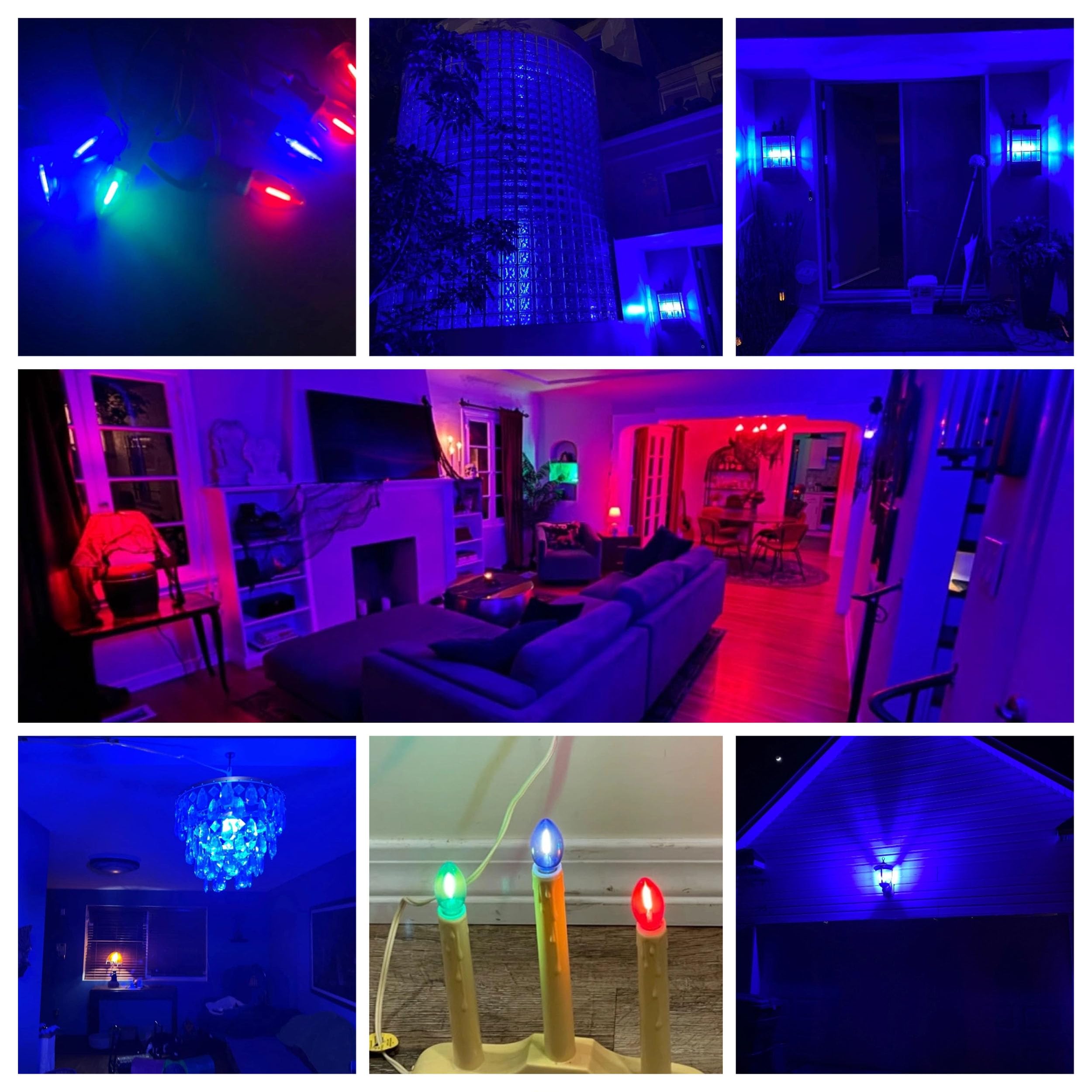 Blue E12 C7 T6 Led Nightlight Bulb,4W, 40Watt Equivalent, E12 Small Candelabra Base Blue Led Chandelier Bulb For Porch Ceiling P