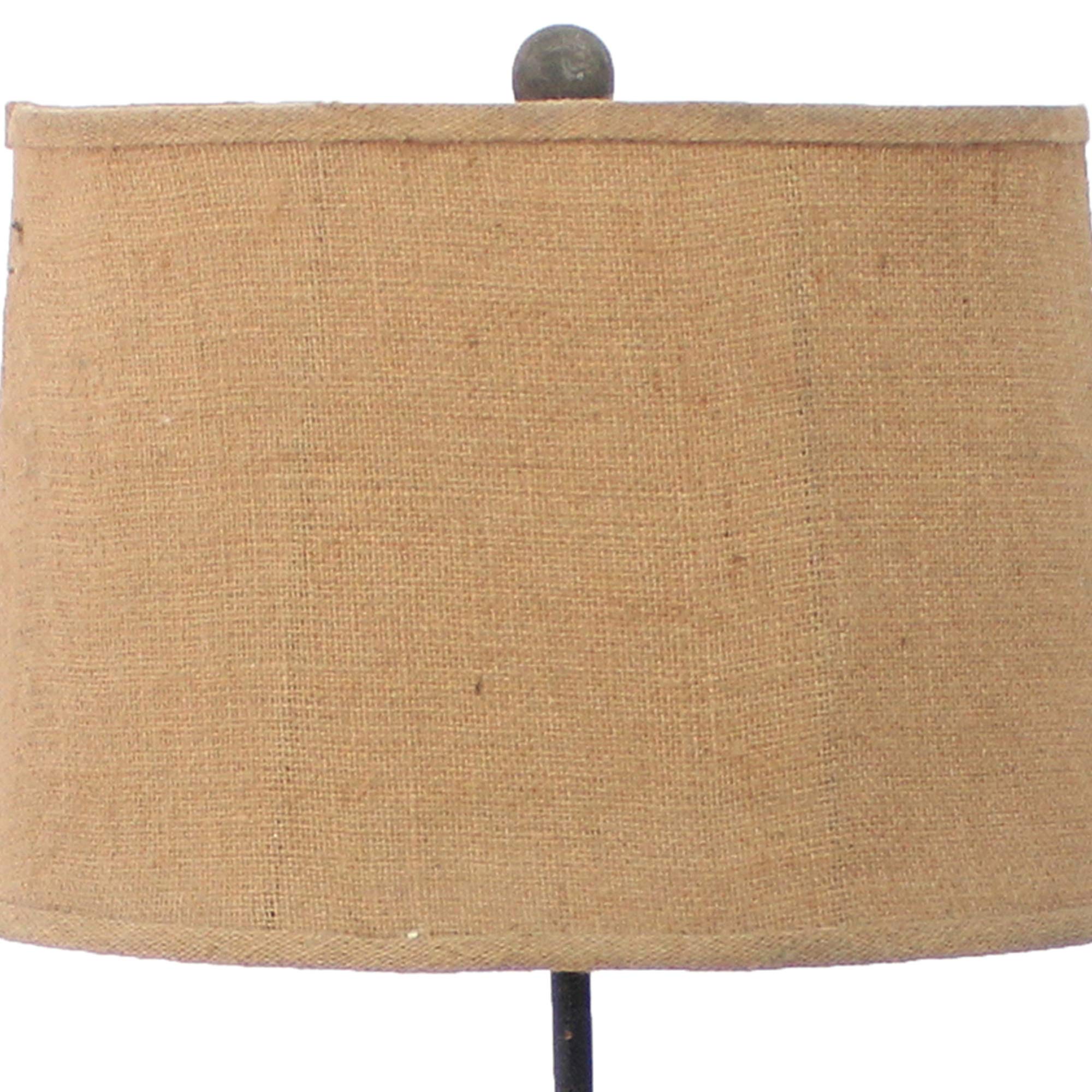 Benzara Metal Table Lamp with Flower Accent, Block Base, Beige and Gray, Model BM217243