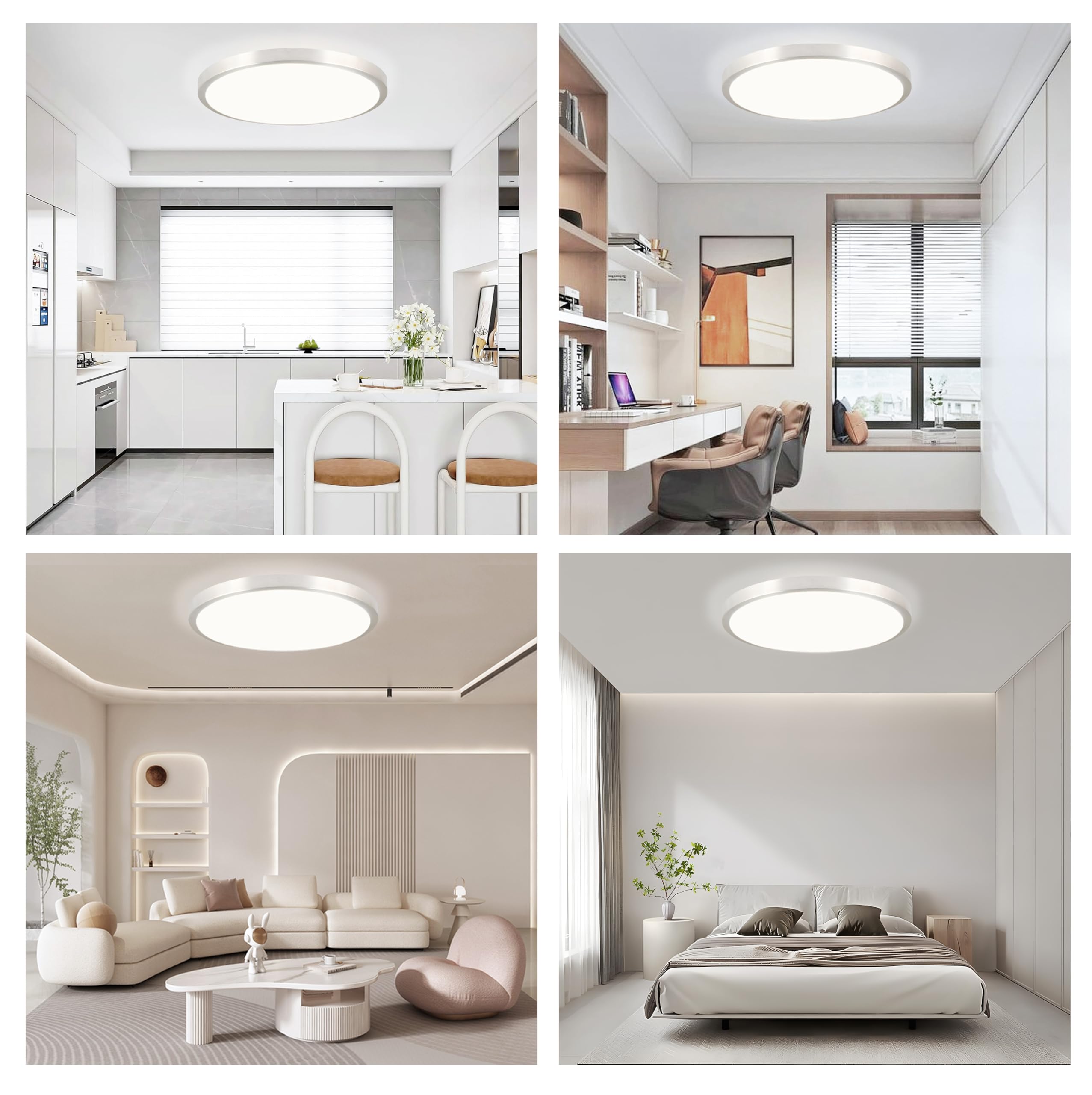 BABLOOM LED Flush Mount Ceiling Light, 18W Dimmable, 8 Inch, White, Model MX2736/S-A, Adjustable 3000K-6500K Light Color