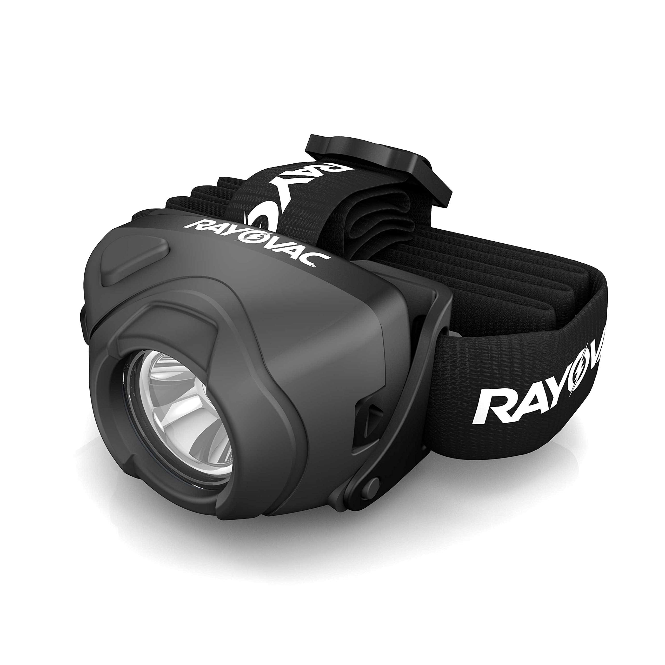 Rayovac LED Headlamp Flashlight, 350 Lumens, Aluminum, Standard Size, Black, Model DIYHPHL3AAA-BTA