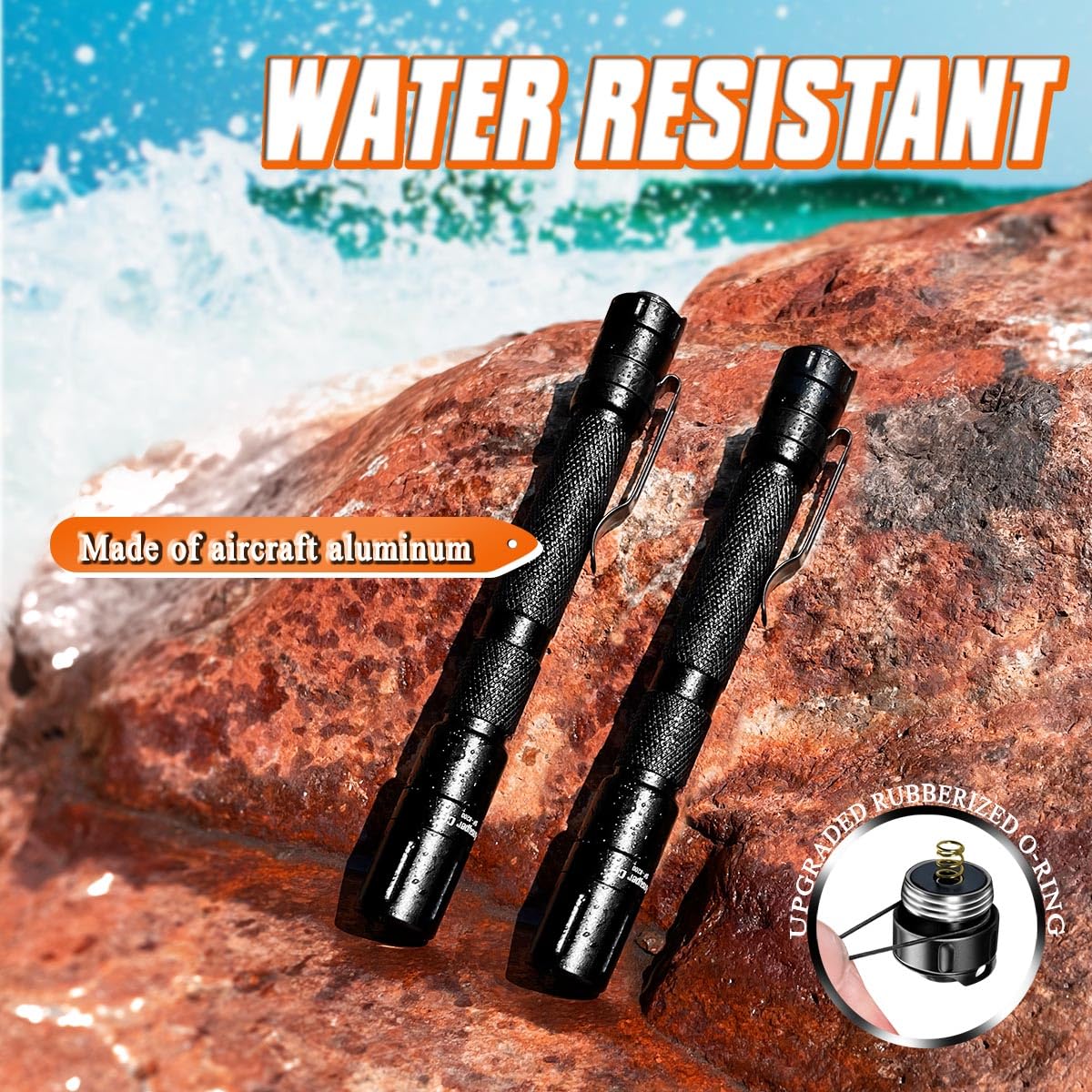 Ansyper Cc Pen Light Flashlight 3 Modes Mini Small Flashlights Tactical Led Powerful High Lumens With Clip,Slim Portable Pocket