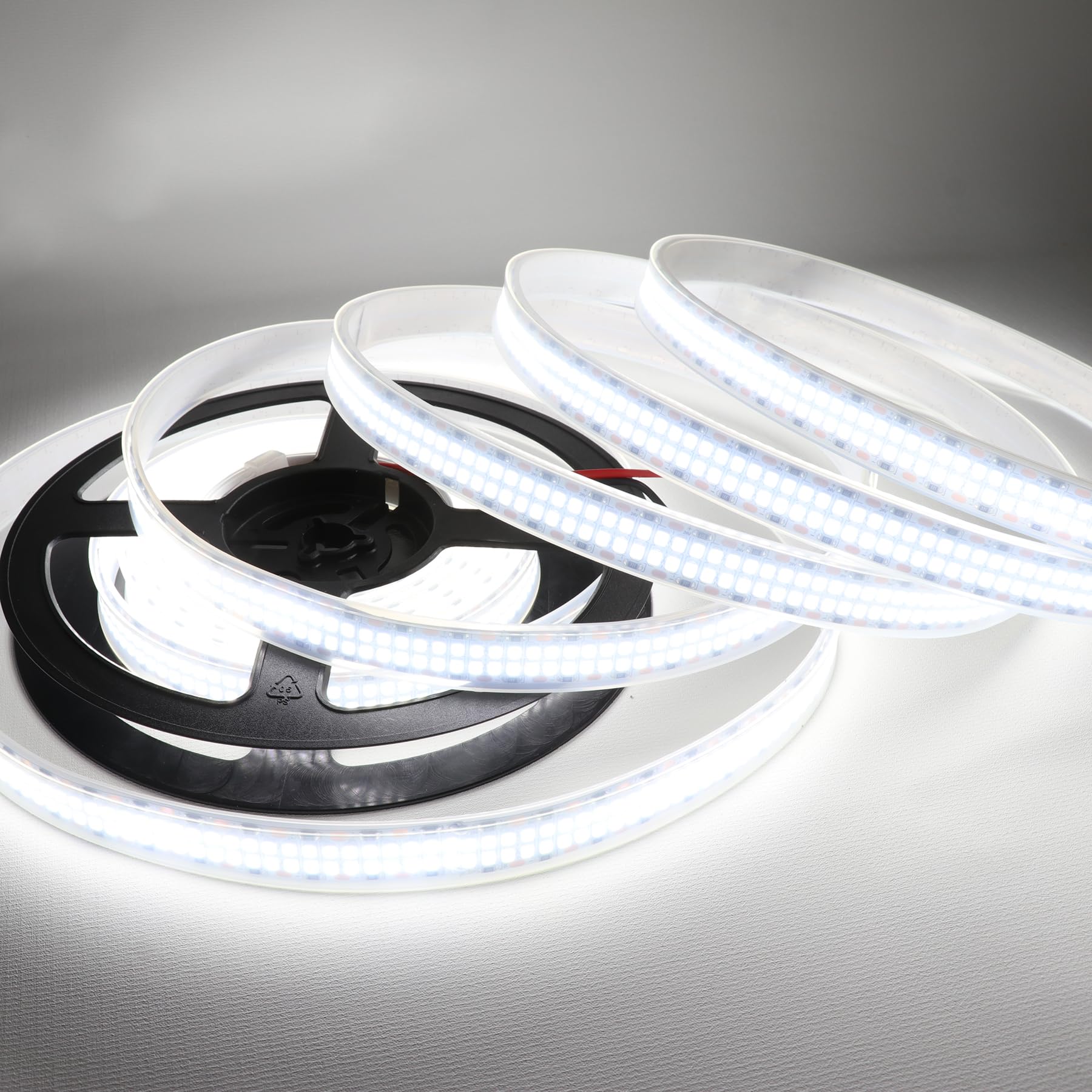 Ledenet Led Strip Lights Cold White 6500K 16.4Ft/5M Double Row 2835 Smd 2400Leds Dc 24V Daylight Bright Dimmable Flexible Led Tape Light Waterproof Ip67 Outdoor Lighting(No Adapter And Dimmer)