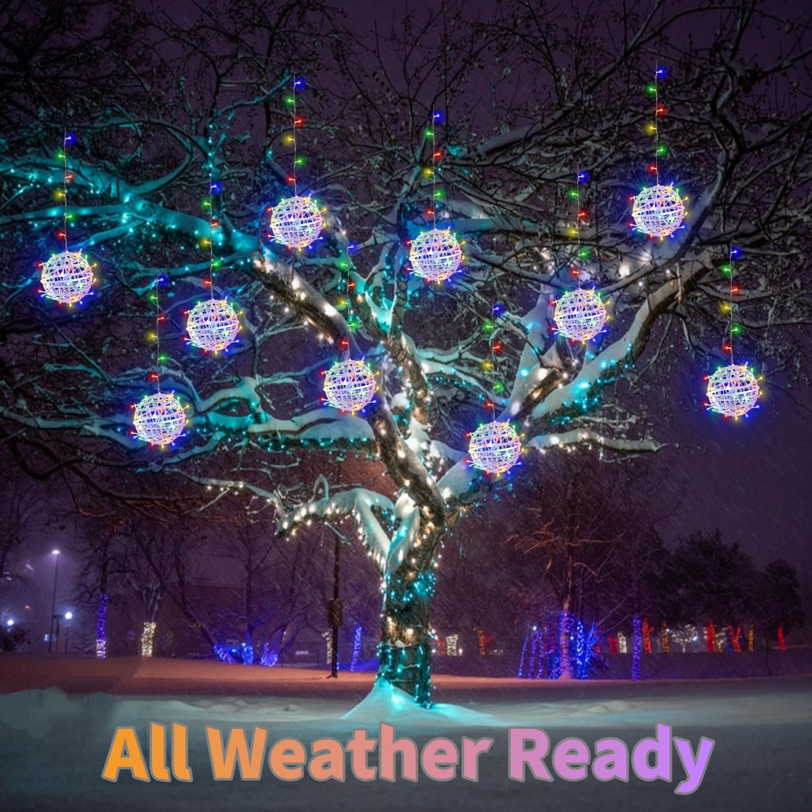 SenLuKit LED Garden Sphere Lights - 7.9" Waterproof Multicolor Balls - 8 Modes - Perfect for Outdoor Decoration