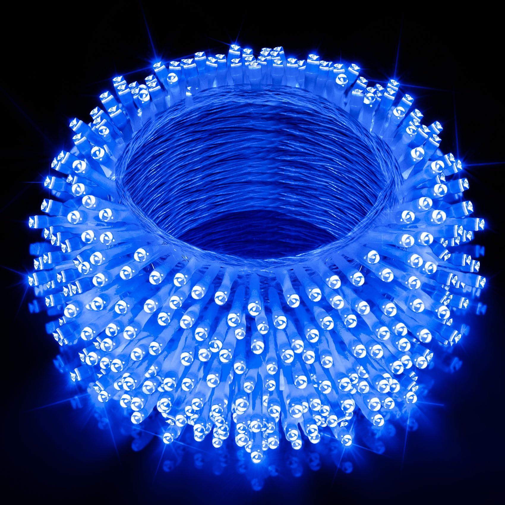 Jxledayy 200Ft 500 Led Blue Christmas Lights - Waterproof Fairy String Lights With Timer