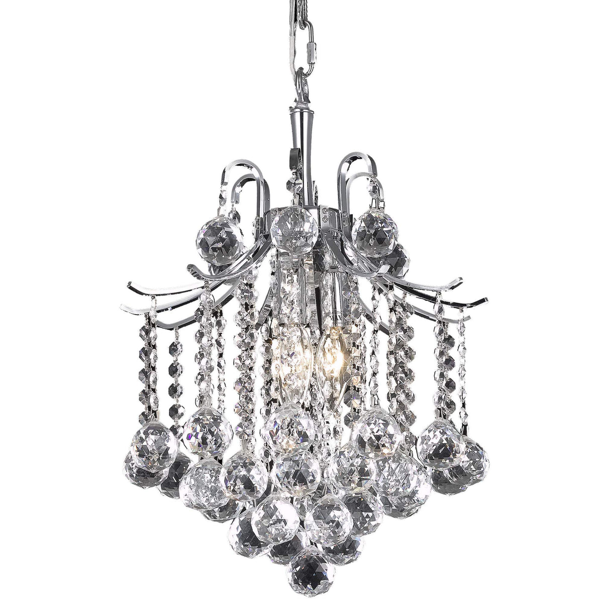 Elegant Lighting Living District Indoor Modern Home Decorative Bright Ceiling Amelia Collection Pendant D12In H15In Lt:3 Chrome