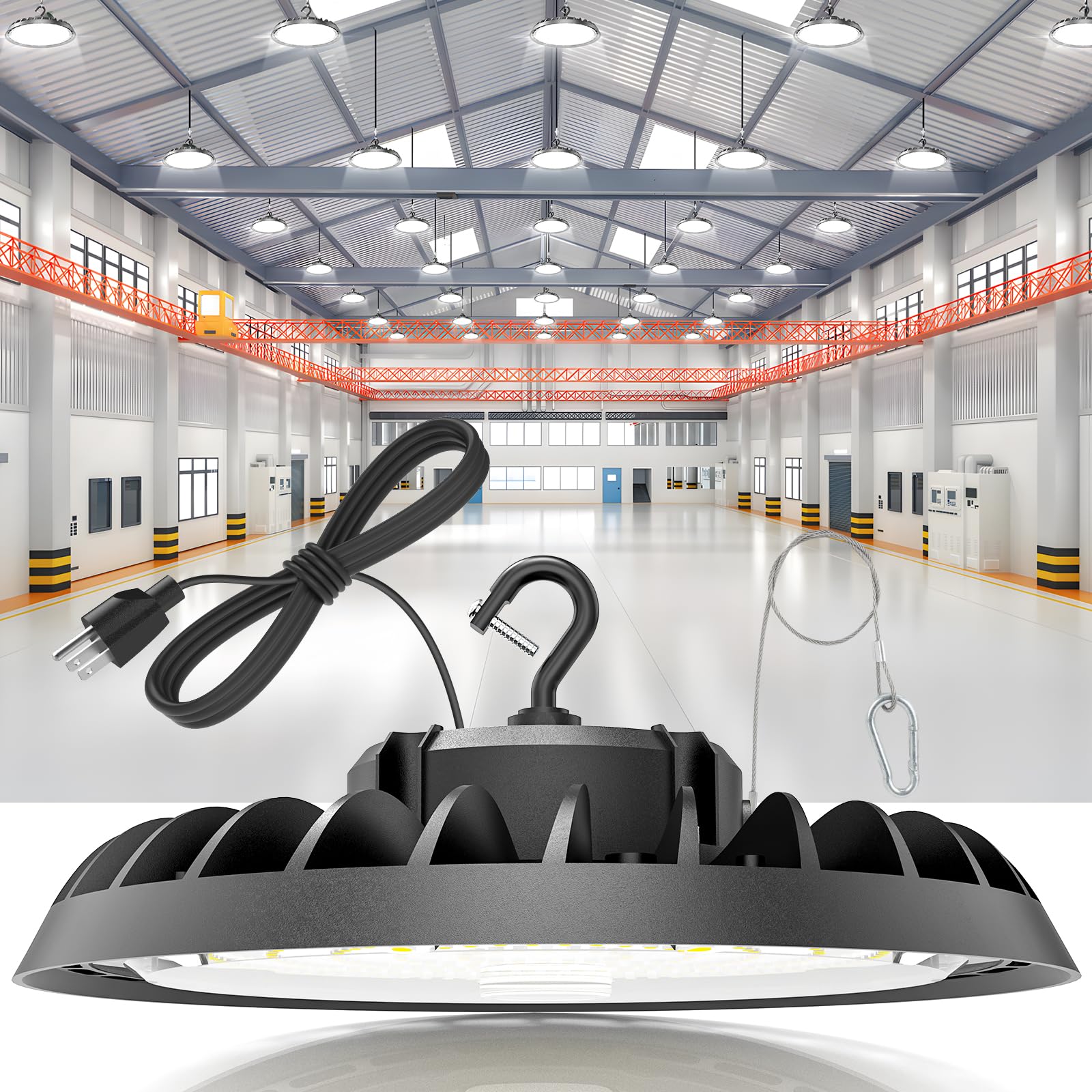 VOLISUN 1 Pack UFO Led High Bay Light 30,000LM, 200W, 5000K Daylight, 100-277V High Bay Led Shop Light, ETL Listed Commercial Ba