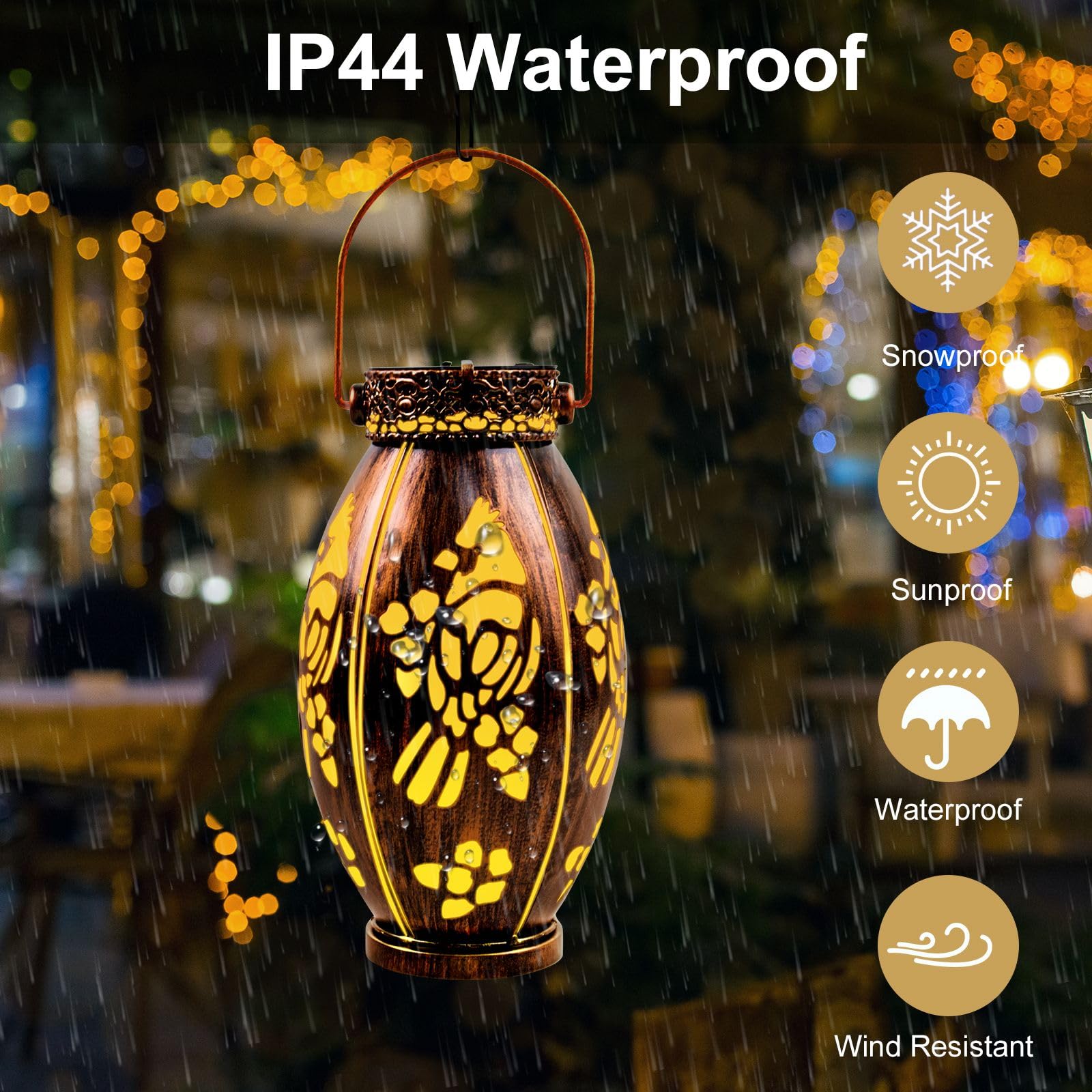 Pearlstar 2 Pack Cardinal Solar Lanterns Outdoor Hanging Light Waterproof, Birthday Gifts For Women Mom Men,Decorative Metal Sol