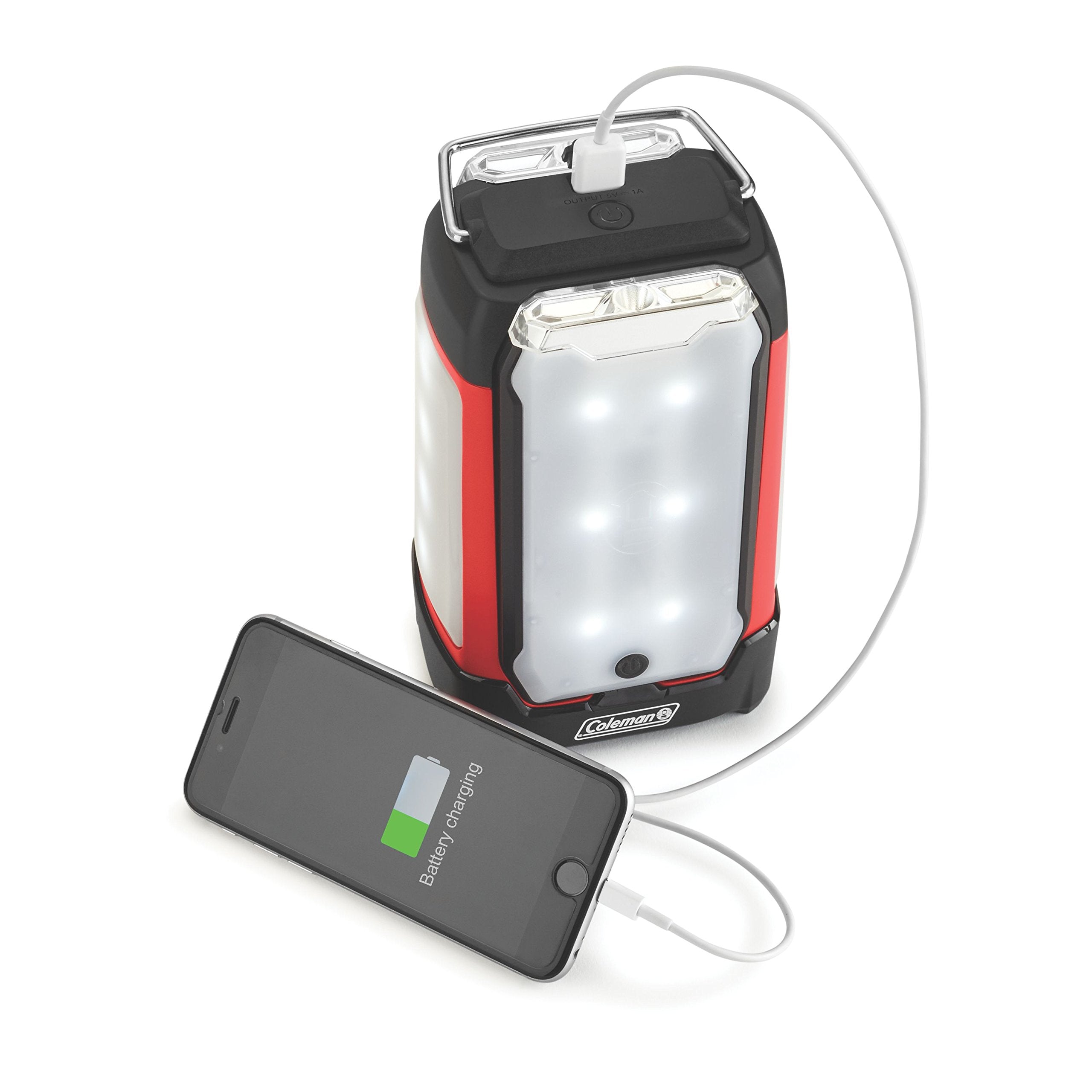Coleman Multi-Panel Rechargeable LED Lantern, Water-Resistant Lantern with Removable Magnetic Light Panels, Built-In Flashlight,