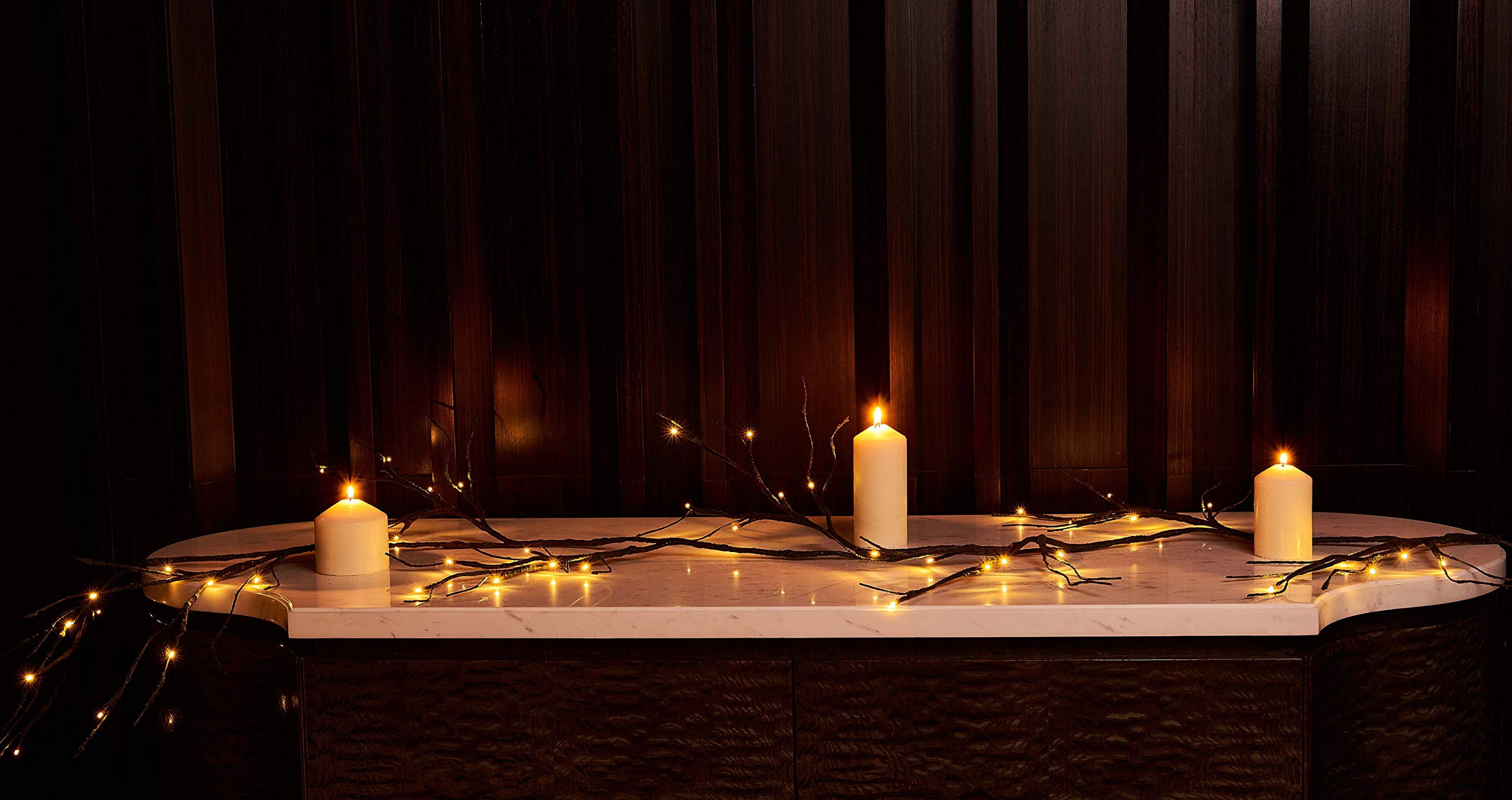 Hairui Mossy Garland Lights 6Ft 48 Led Battery Operated Lighted Twig Vine With Timer For Halloween Christmas Party Decoration Indoor Outdoor Use