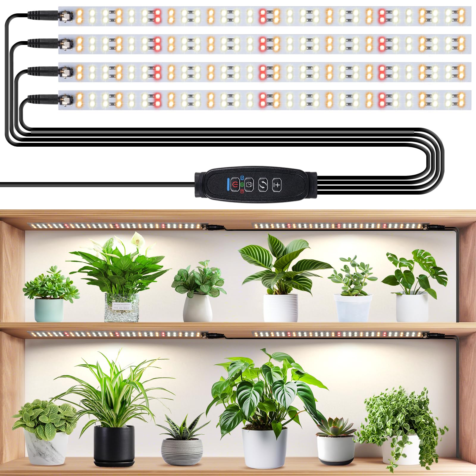 Lbw Grow Light For Indoor Plants Full Spectrum, Plant Lights For Indoor Growing With 10 Brightness Levels & Timer 4/8/12 Hours,
