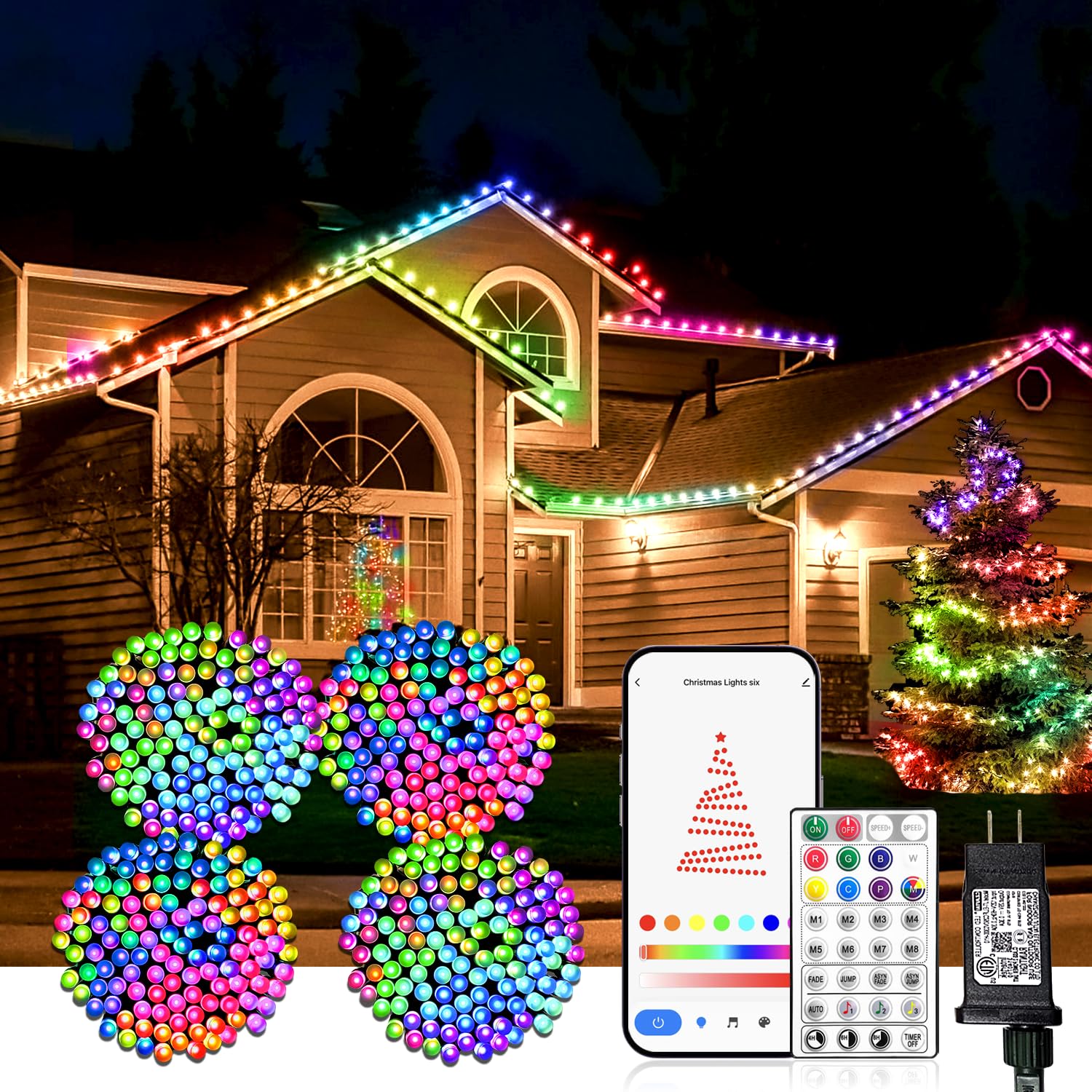 Lurious Smart Multicolor Changing Christmas Lights  262Ft 800 Rgb Leds Wifi App Control Fairy Light Rgb Dimmable Christmas Tree Lights Compatible With Alexa Ip65 Waterproof(2.4Ghz)