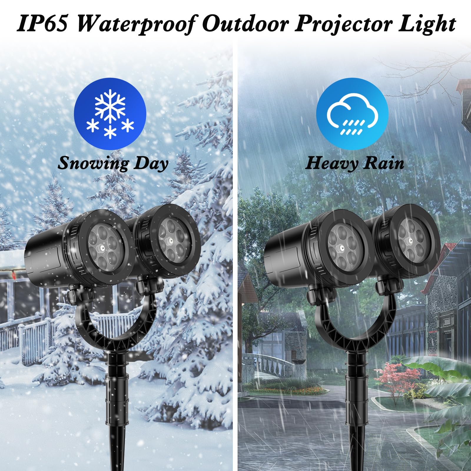 Satxtrem 2024 Upgraded Dual-Head Christmas Snowflake Projector Light Outdoor,Ip65 Waterproof Christmas Led Projector Light Outsi