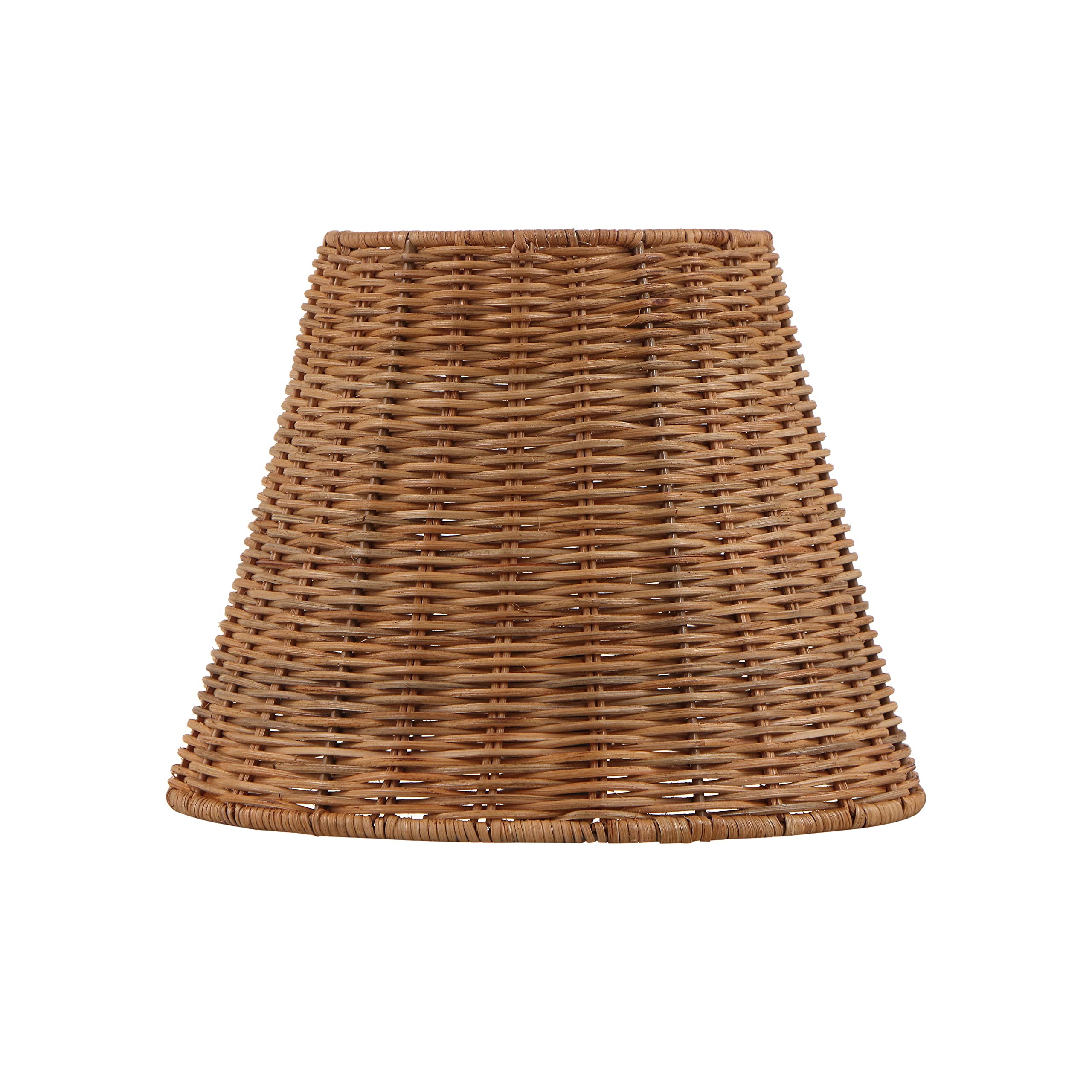 Aspen Creative Empire Rattan Spider Shade - 6" Top x 10" Bottom x 8" Slant, Natural Rattan, Model 32985