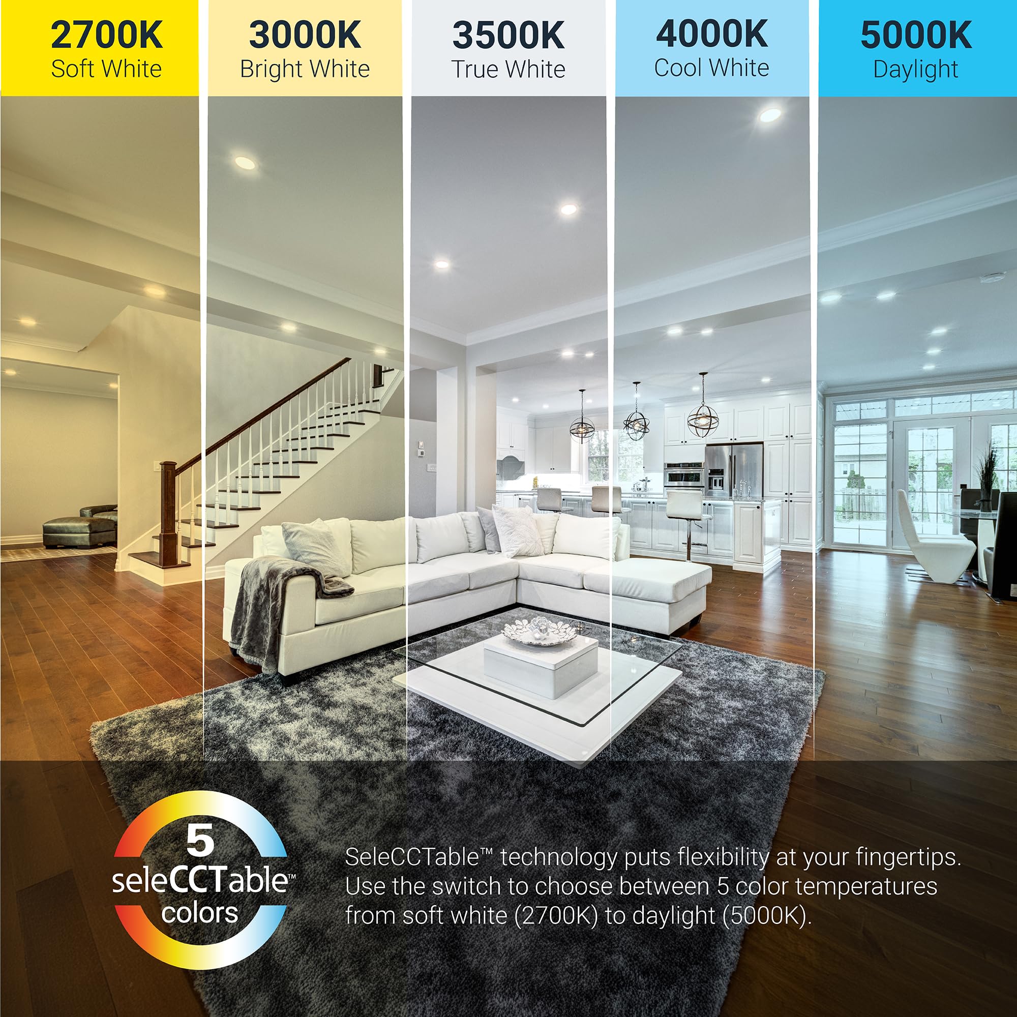 Halo Hlb 4 Inch Thin Recessed Indoor/Outdoor Led Downlight W/Selectable Lumens & Color Temperature - 6-Pack - Hlb4Lsfs5-6Pk