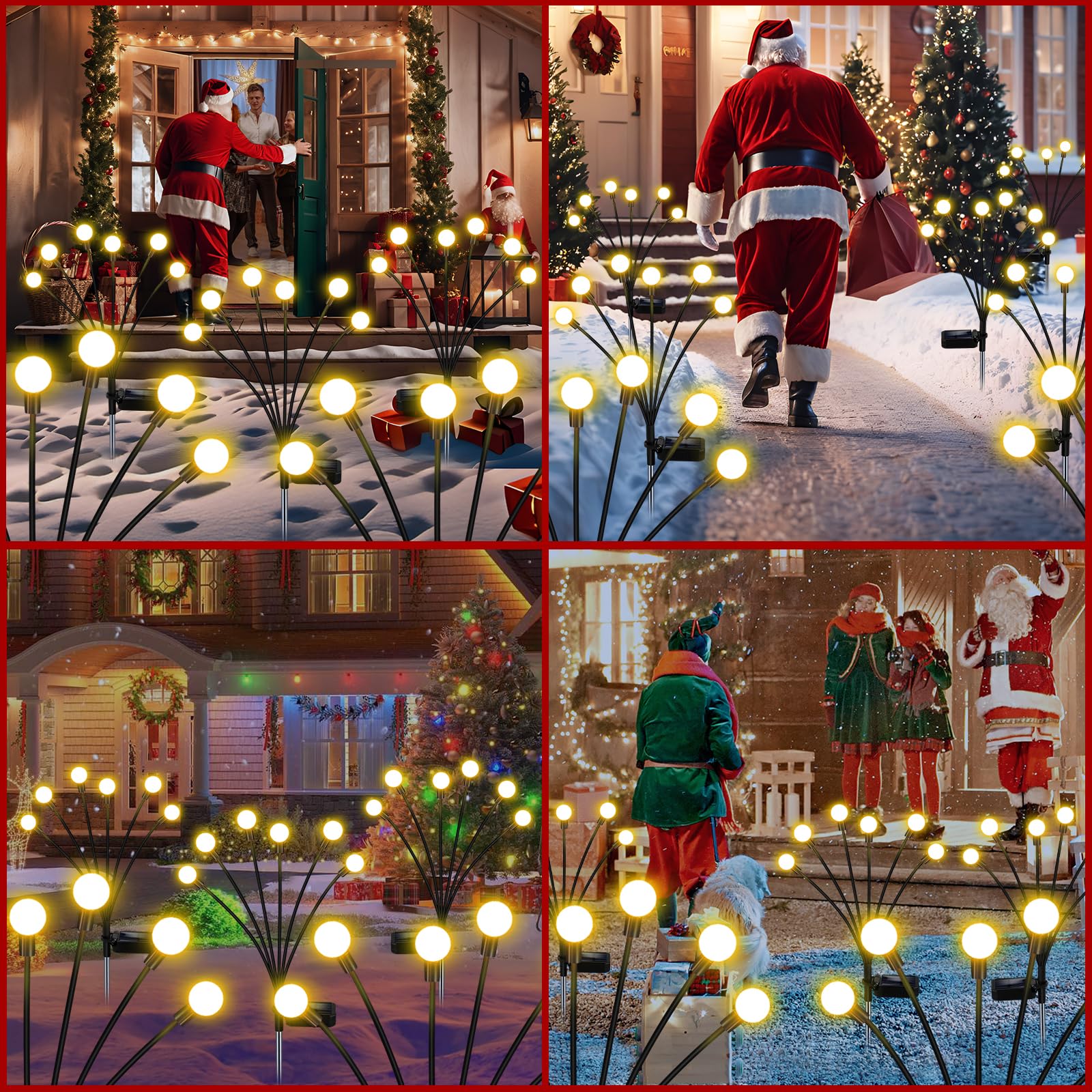 Nbqq Solar Garden Lights Outdoor, 4 Pack 32Led Waterproof Solar Powered Lights For Yard Pathway Patio, Swaying Lawn Decor As Gar