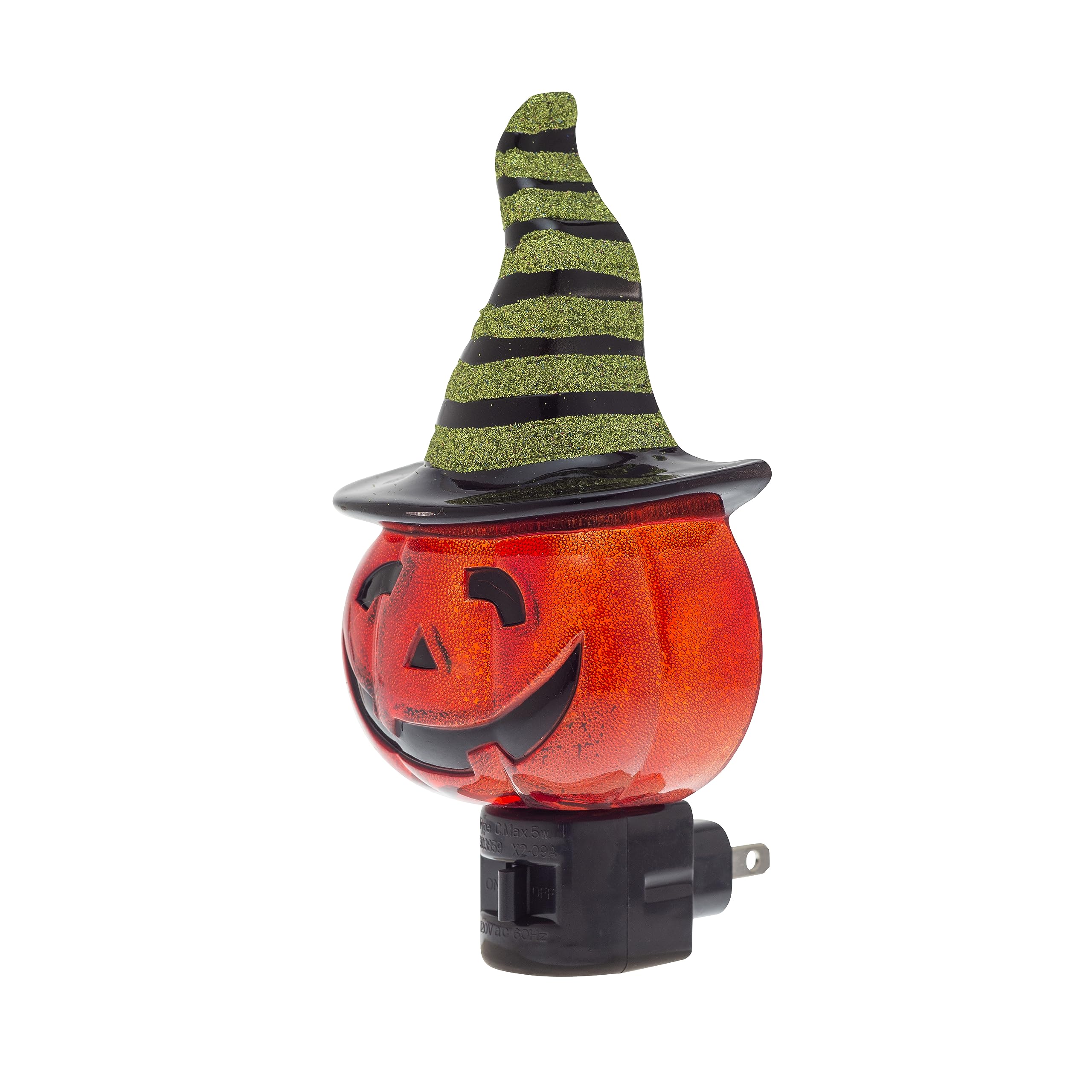 Creative Hobbies Pumpkin With Witch Hat Halloween Night Light - Includes 5W C7 And Rotational Socket With On/Off Switch