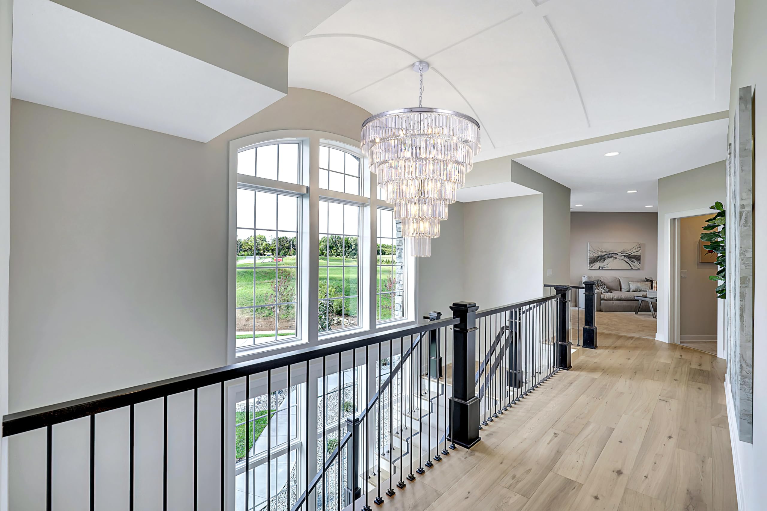 Tochic Large Crystal Chandelier For High Ceiling, 40-Inch 7-Tier Modern Chrome Crystal Chandeliers Lighting Fixture, Raindrop K9