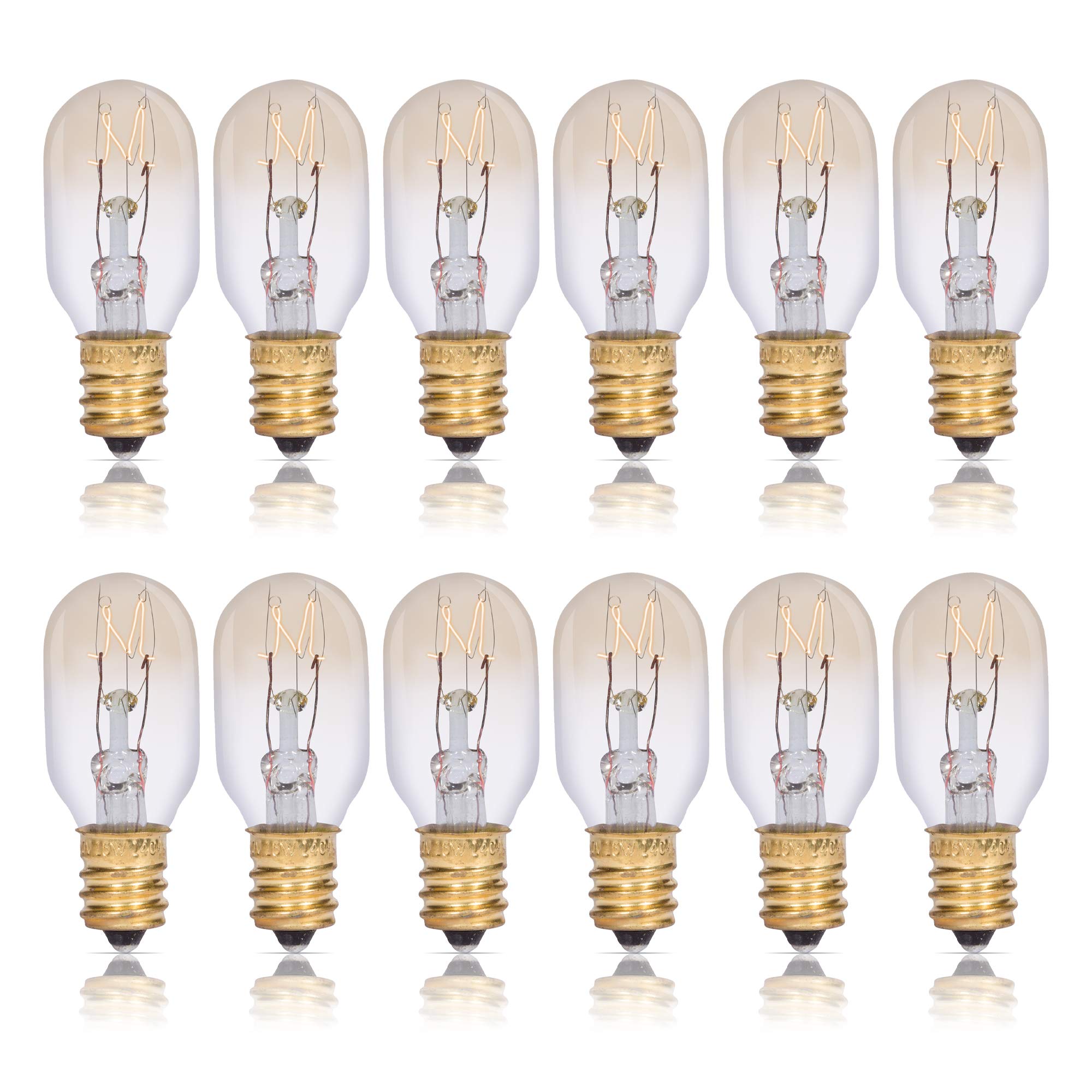 Simba Lighting T6.5 15W Replacement Bulb (12 Pack) For Himalayan Salt Rock And Basket, Plug In Aromatic Wax Warmer, Night Light,