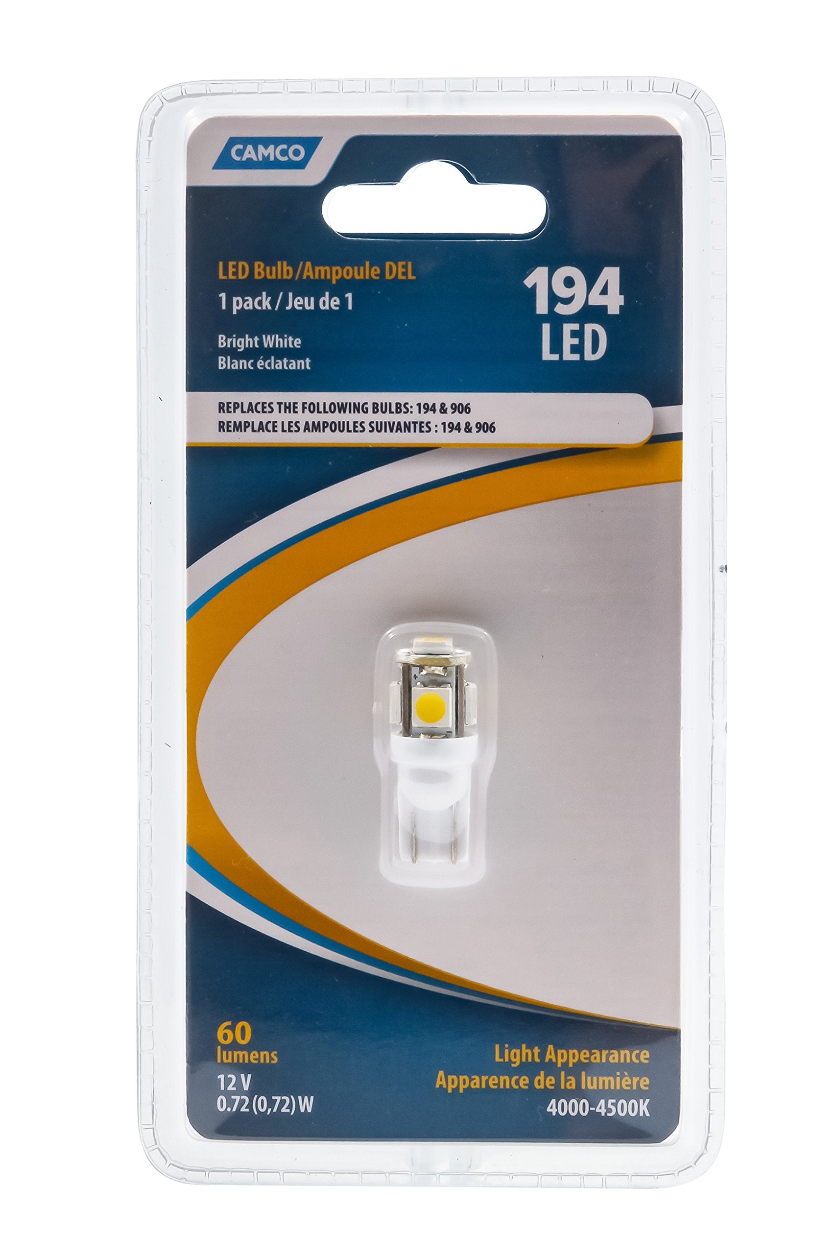 Camco Led Replacement Bulb (194 T10 Wedge) - Multi, 1 Count - Ideal For Automotive Lighting