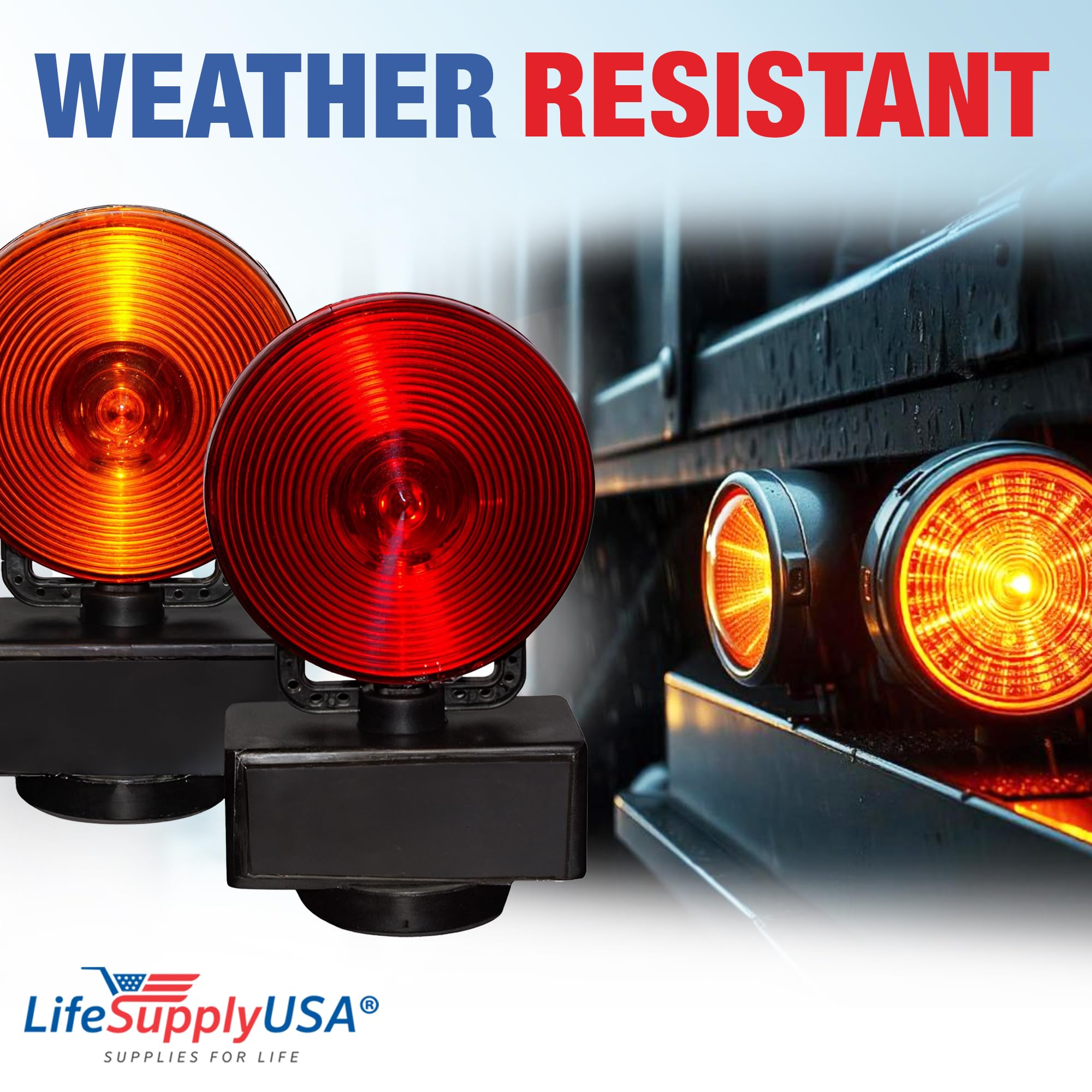 LifeSupplyUSA 12V Magnetic Trailer Tow Light Kit - Black, Regular Bulb for Auto, Boat, RV, Trailer Lighting Solutions