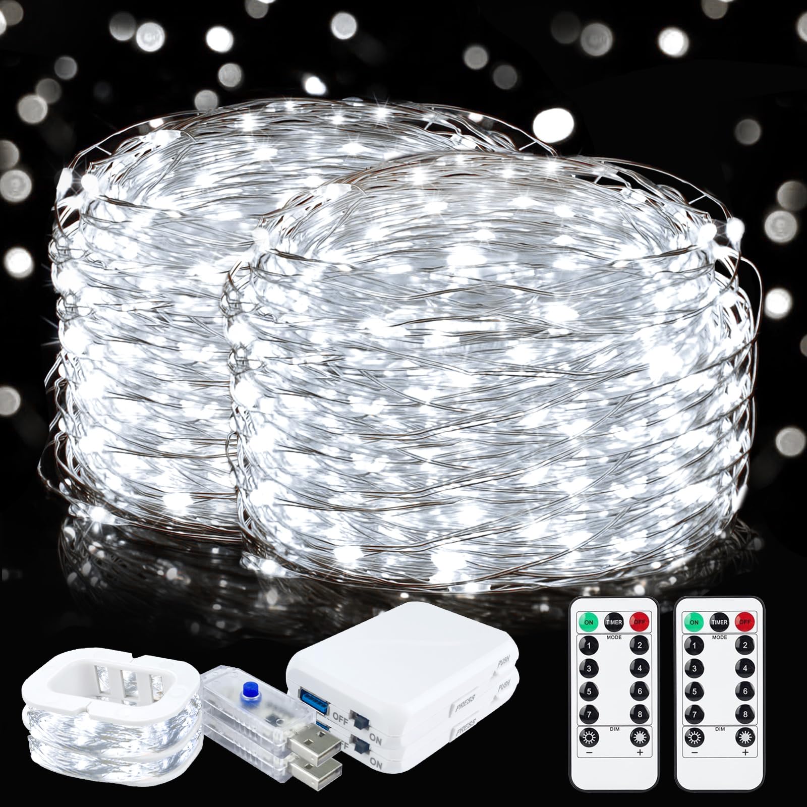 ZGWJ LED Fairy Lights Battery Operated, 50 LED 16FT Copper Wire Mini String Lights Waterproof Starry Lights for Bedroom,Hallowee