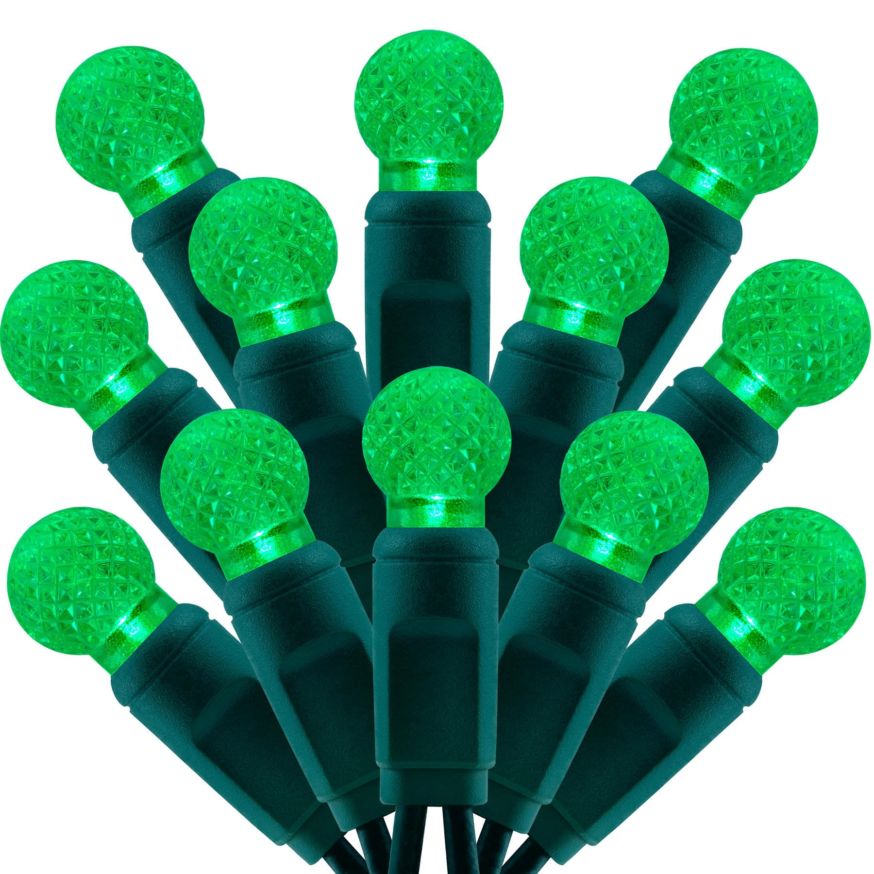SWEET SHINE 100 Green Raspberry One-Piece LED Christmas Lights, 33 ft Green Cord High Waterproof UL Certified G12 Outdoor String