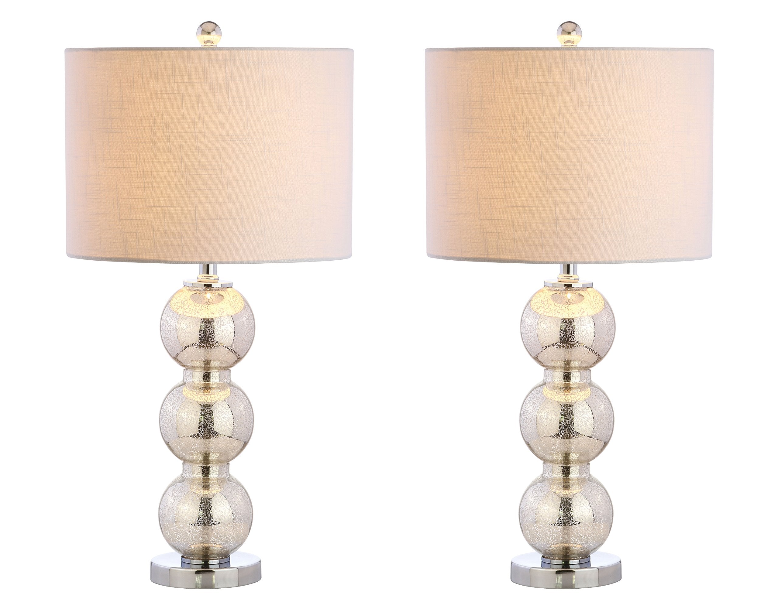 JONATHAN Y JYL1070B-SET2 Set of 2 Table Lamps Bella 27'' Glass Triple-Sphere LED Table Lamp Contemporary Bedside Desk Nightstand