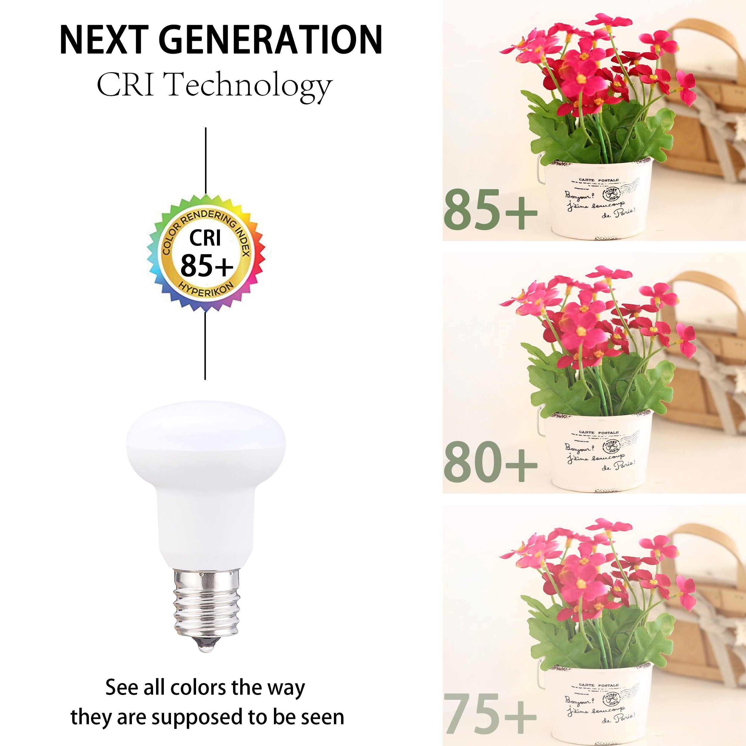 R14 Led Light Bulb 3Watt E17 Base 300Lumen 120Volt Daylight White 5000K (Equivalent 25Watt Flood Light Bulb Brightnes)Be Applica