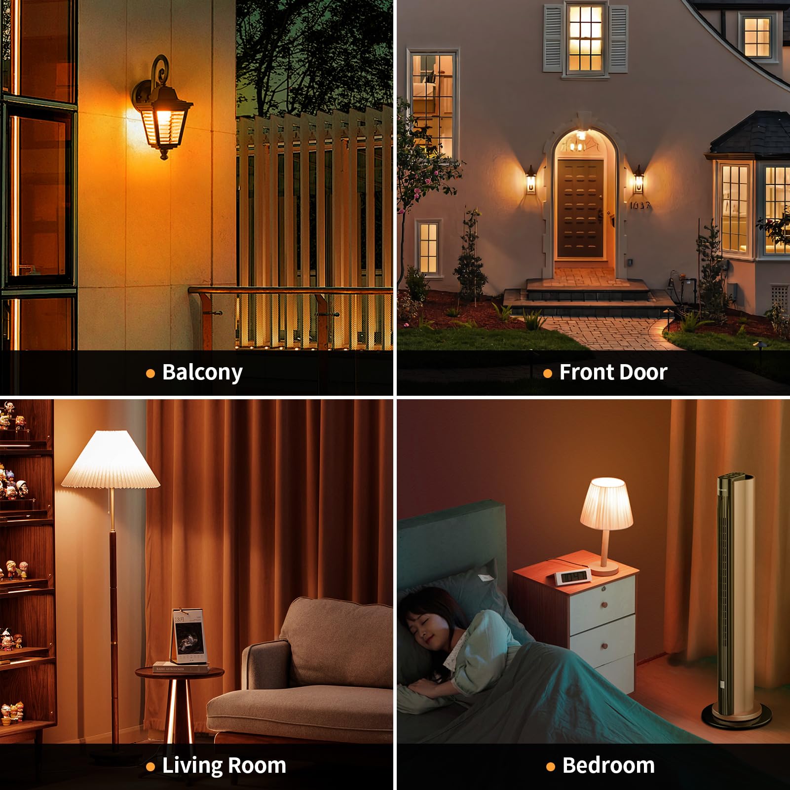 JAHEKS Orange LED Light Bulbs, 9W (60W Equivalent), E26 Base, 2-Pack for Halloween, Christmas, Wedding, Home Decor