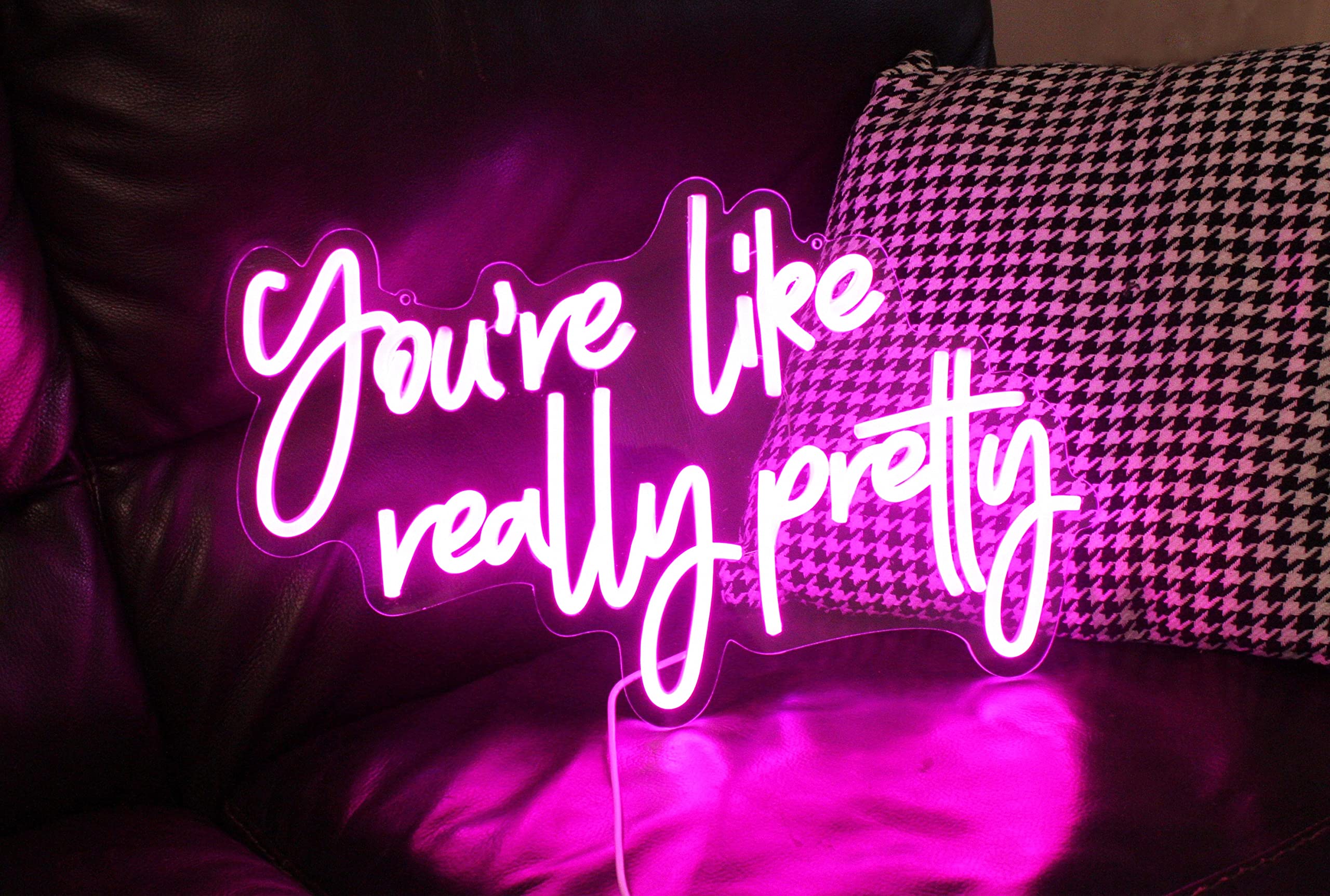 DAKABUKA Neon Sign - "You Are Like Really Pretty" LED Wall Decor, Pink, 16.9x10.6in, USB Power, Dimmable for Bedroom & B