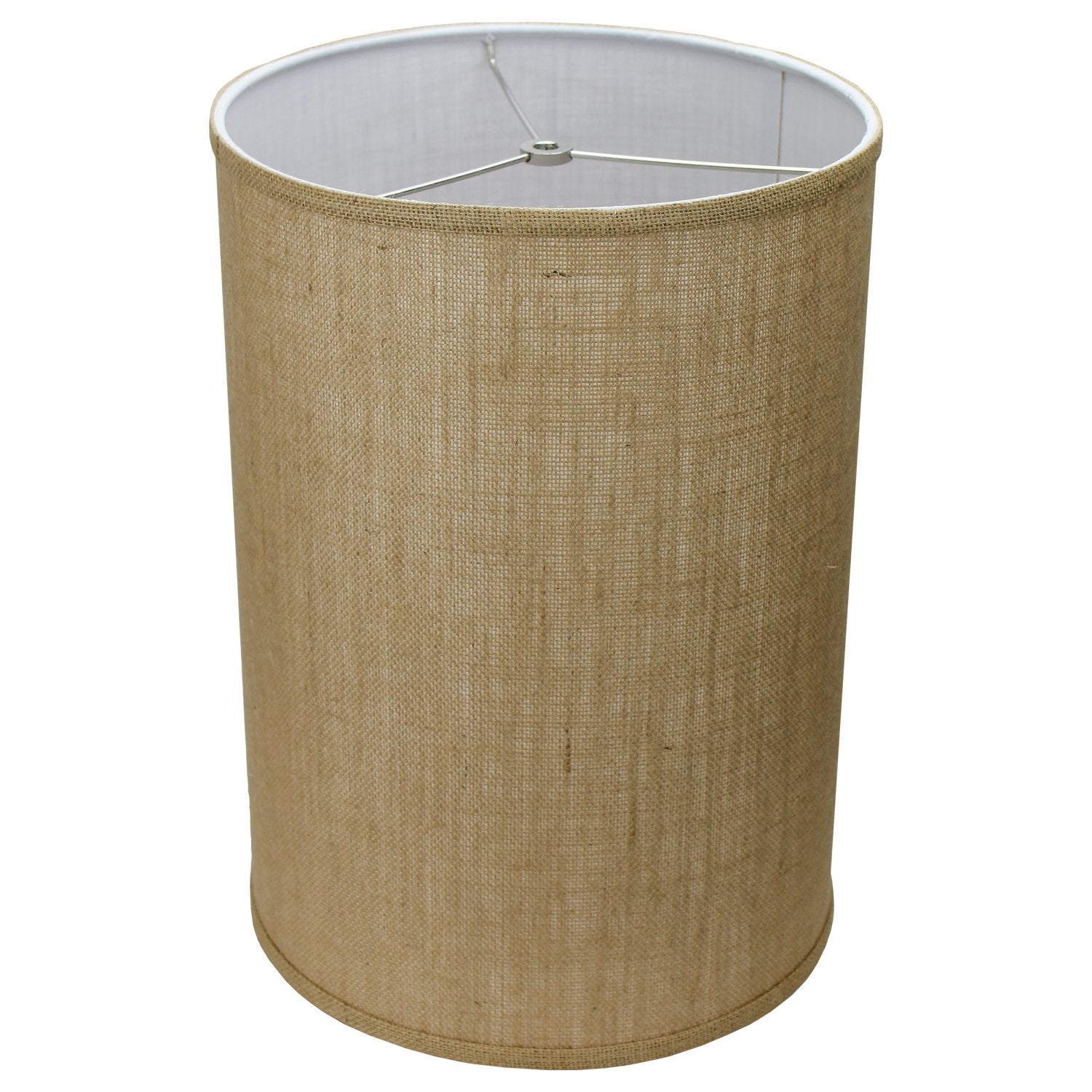 FenchelShades.com 12'' Diameter x 17'' Height Drum Lampshade Retro Rustic Vintage Hardback USA Made (Burlap Natural)