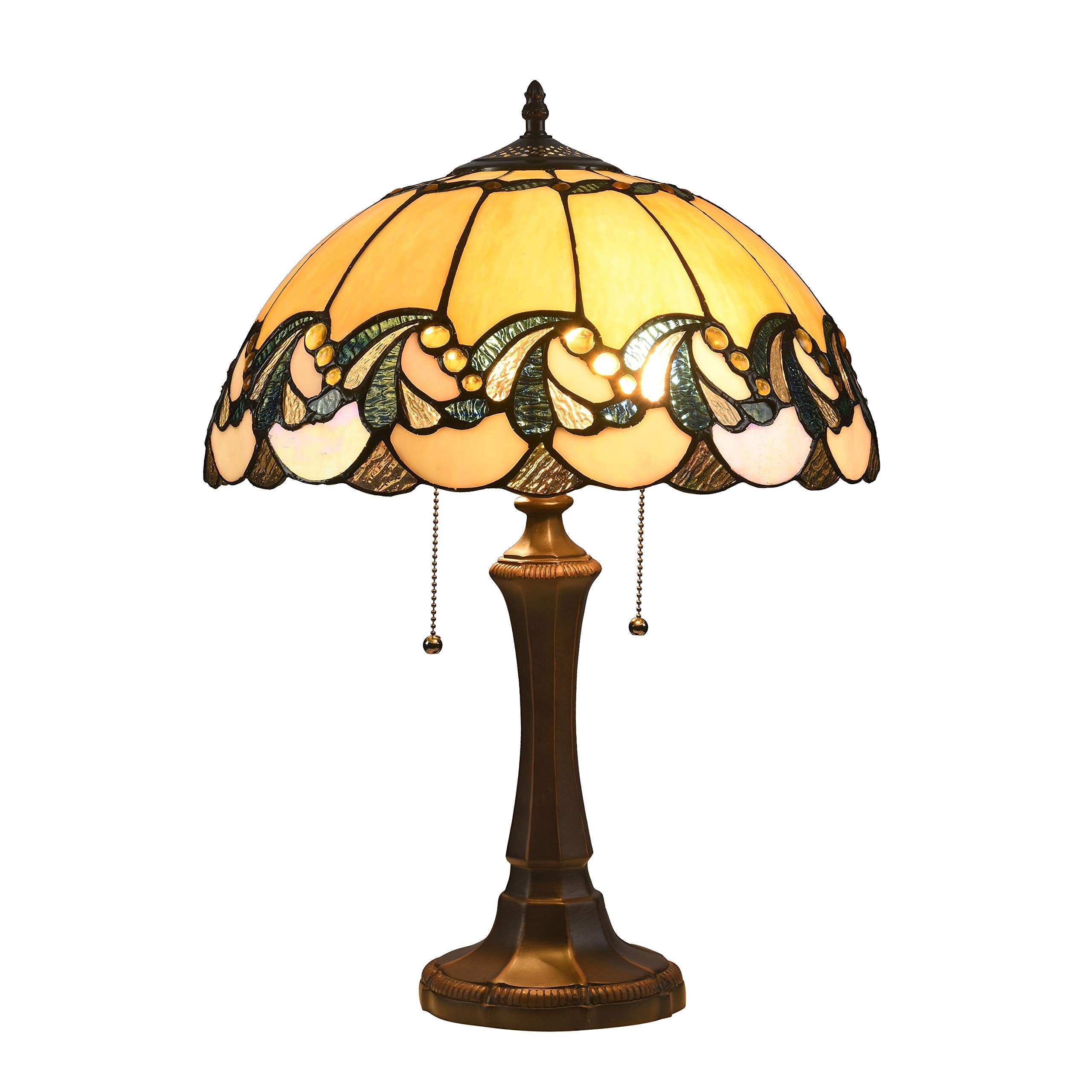 EFFIE Tiffany-style 2 Light Victorian Table Lamp 16 Shade