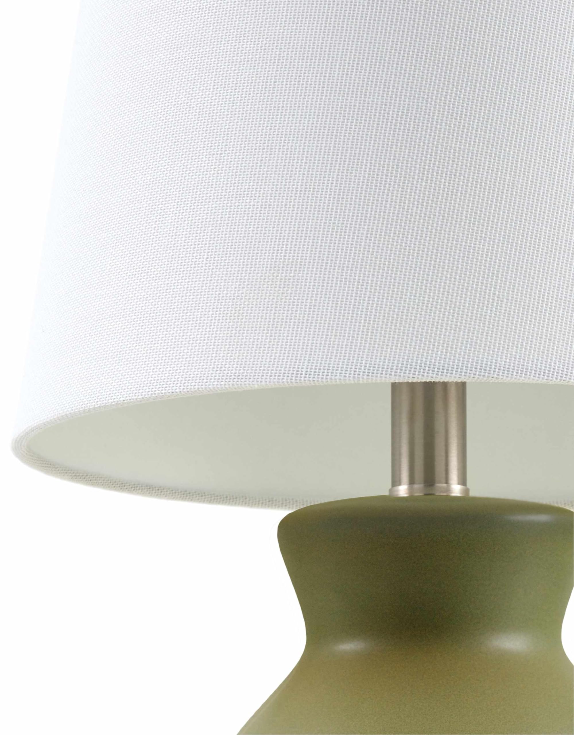 BoutiqueRugs Ceramic Bedside Table Lamp - 15inH, Green/Beige Shade, Model SPXZVC3