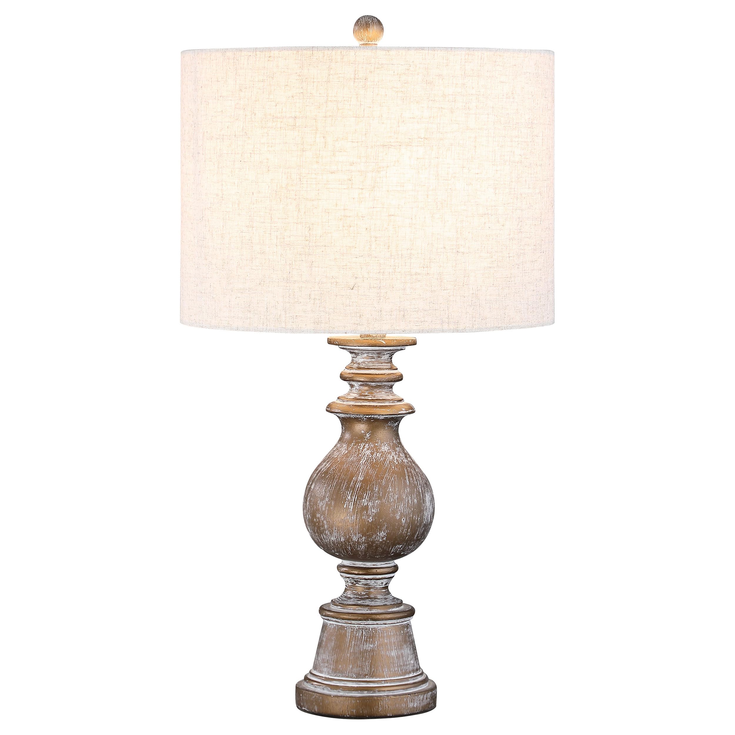 Coaster Home Furnishings Urn Table Lamp - 28 Drum Shade, Oatmeal Fabric, Antique Gold Base, 15W X 15D X 28H, Model 920