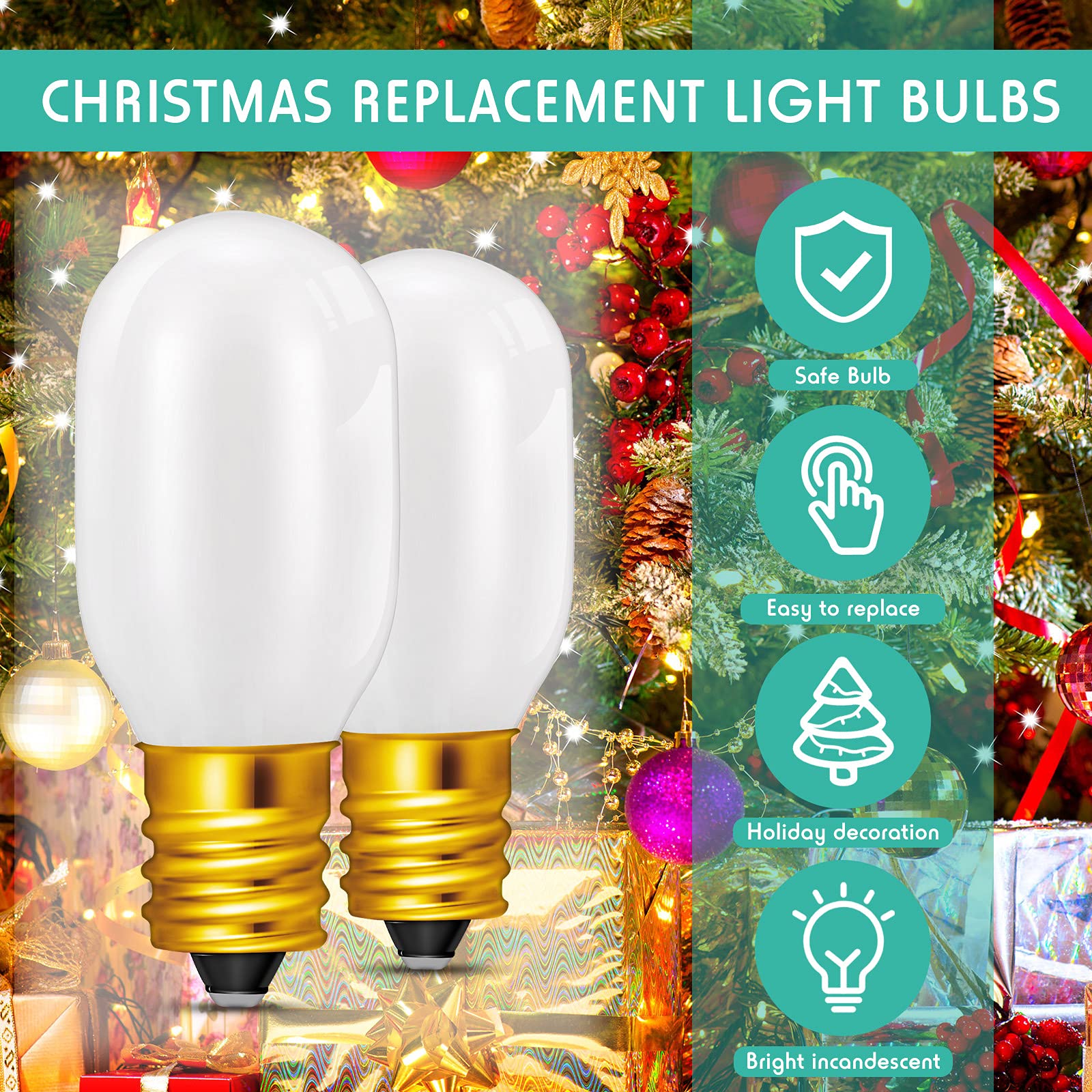 Honoson 50 Pieces Christmas Village Light Bulbs 6 W Replacement Bulbs  E12 Candelabra Base T20 Led Bulbs Accessory For Villages Houses Dept 56  Christmas Tree
