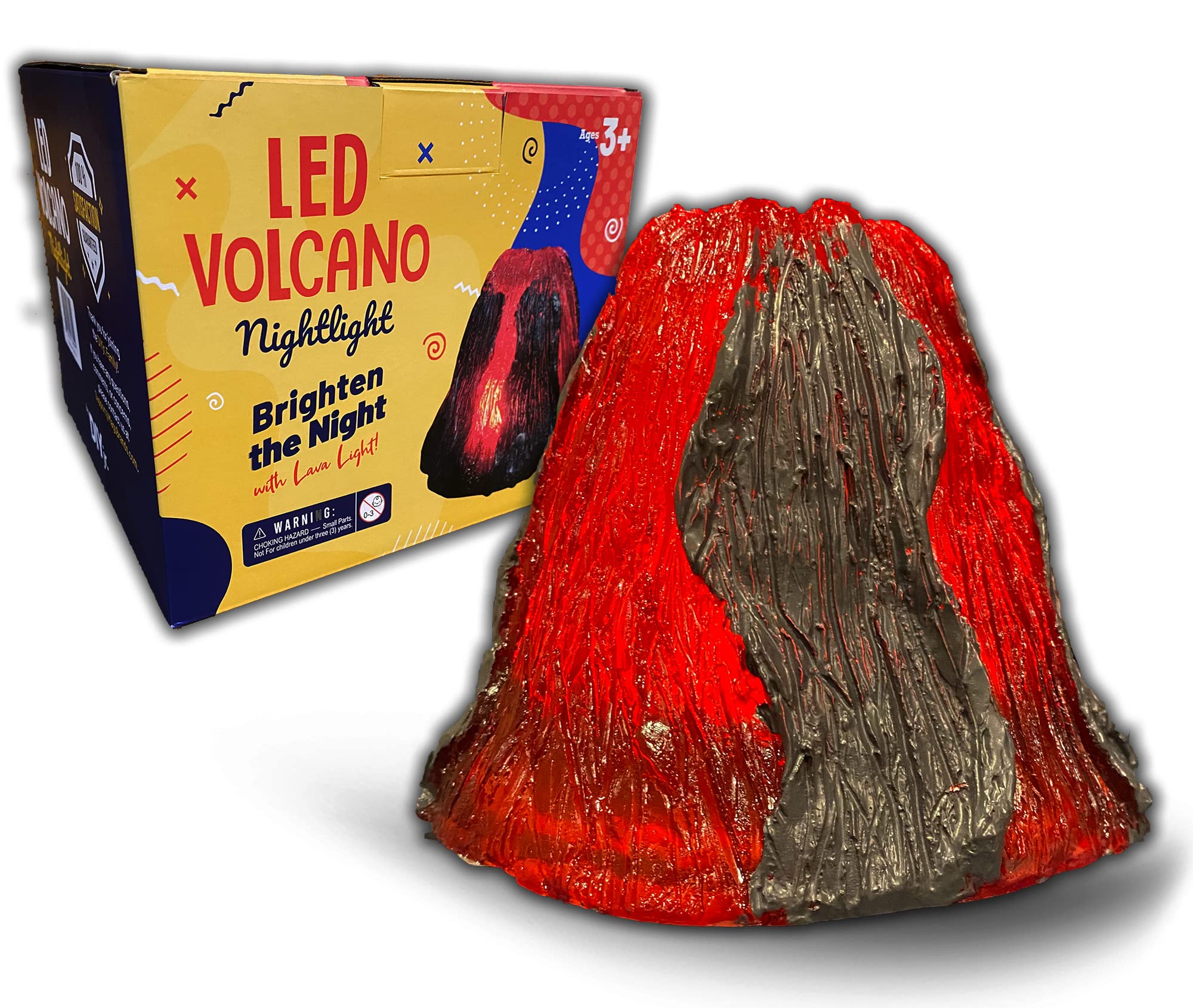 Volcano Color Changing Night Light for Kids Bedroom - LED Touch Sensor Lava Lamp Toy