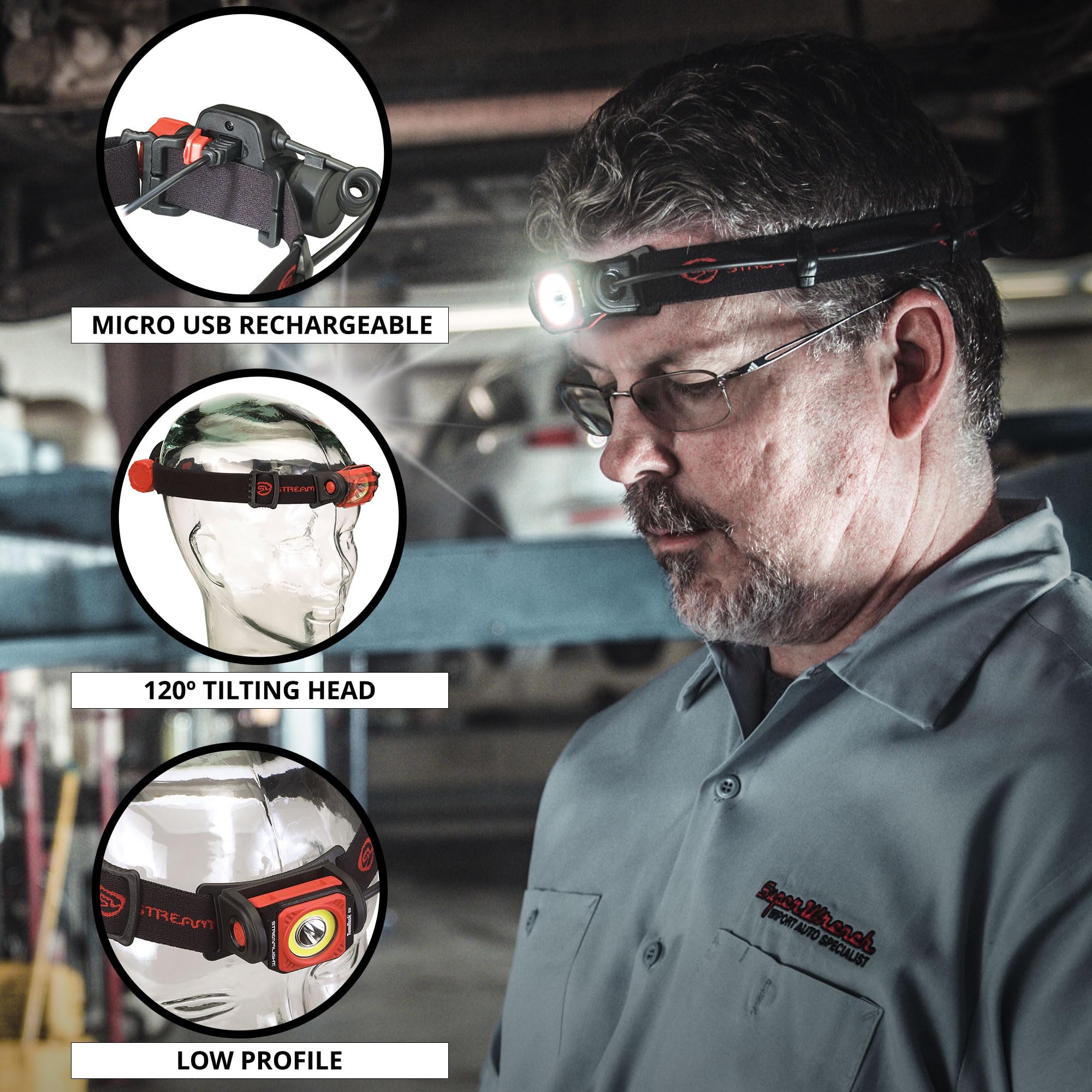 Streamlight Twin-Task 51064 USB Headlamp, 375 Lumens, Nylon, Black/Red