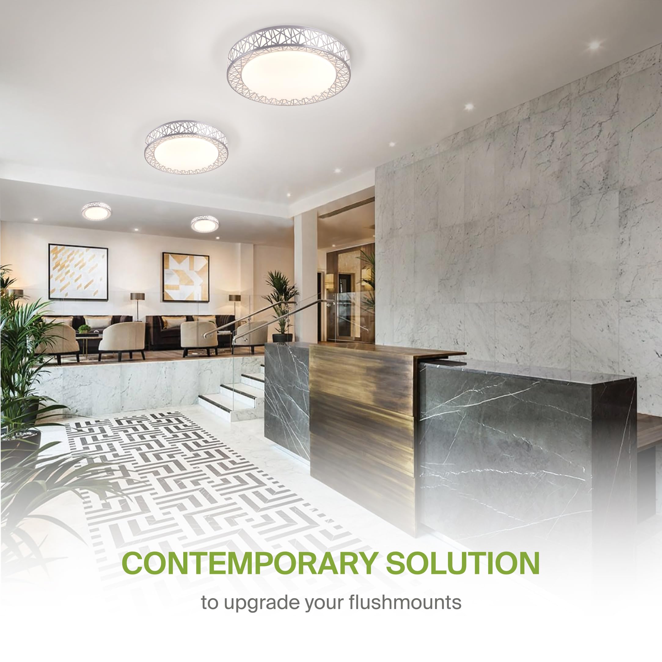 Asd 20 Inch Led Flush Mount Ceiling Light - Brushed Nickel Modern Ceiling Light Fixture 42W 2474Lm, 2700-5000K Adjustable Dimmab