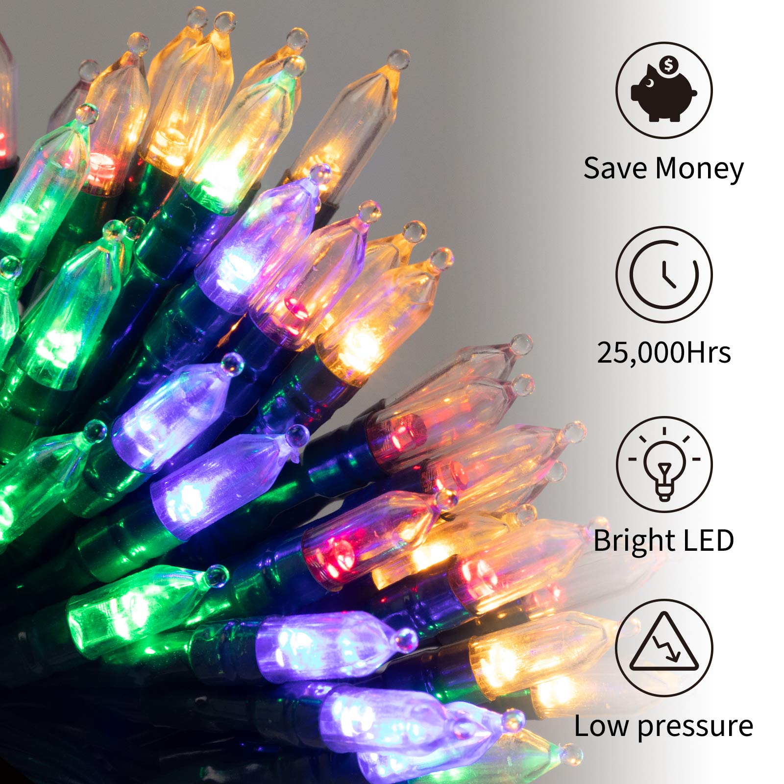 200 Led Christmas String Lights Outdoor 75 Ft. 9 Modes With Remote Timer Dimmer Extendable Mini Fairy Lights Plug In For Indoor Xmas Trees Wedding Decor, Warm White + Multicolored