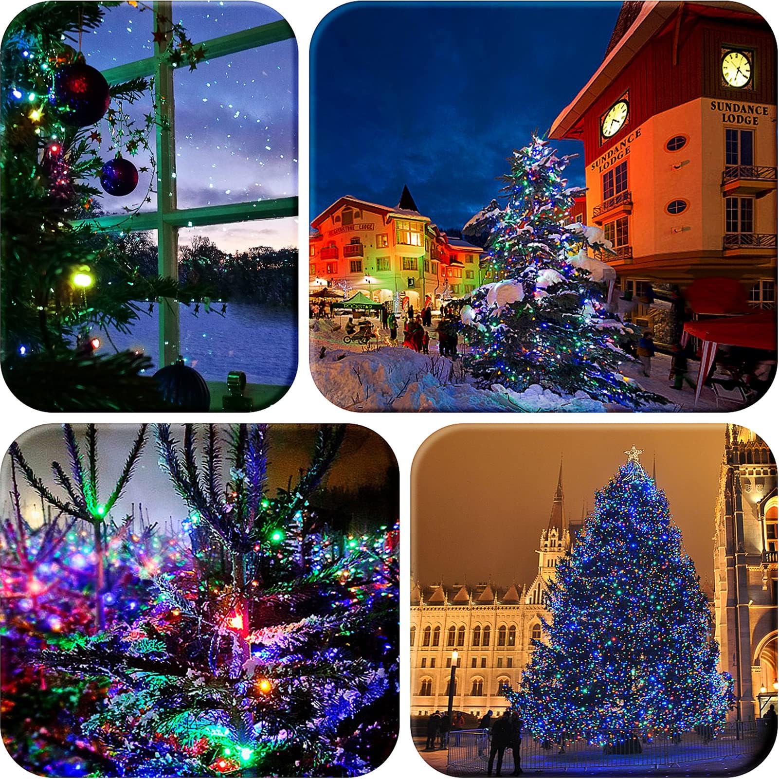 Asenek Christmas Light, 33Ft 100 Led Battery Operated String Lights With Auto Timer & 8 Modes, Green Wire Outdoor Waterproof String Lights For Outdoor And Indoor Christmas Decor, Multicolor 2Pack