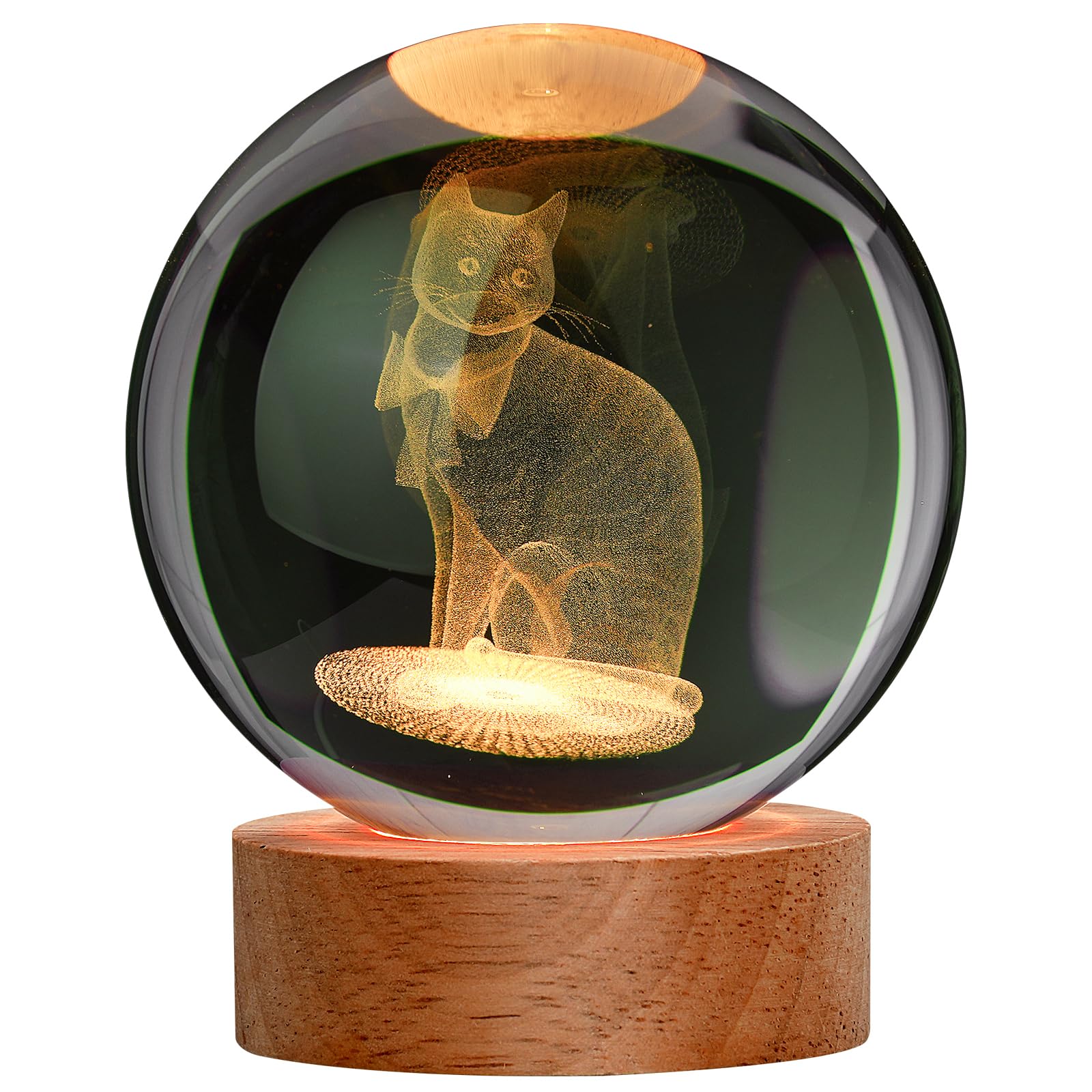 JANARARY Cat Gifts for Cat Lovers for Women, Large 3D Cat Night Light, Crystal Cat Figurines Lamp 16 Color Changing with Remote 